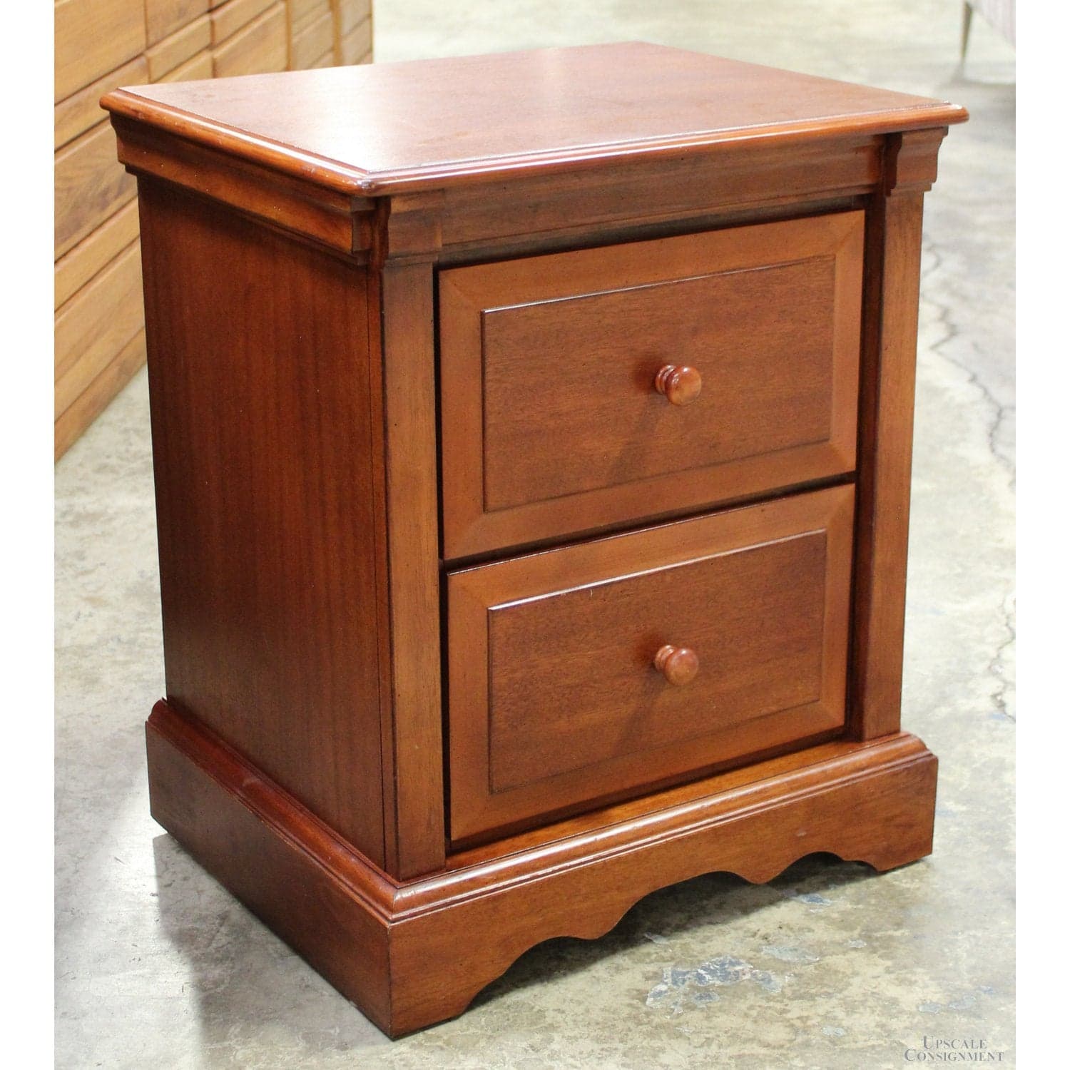 2 Drawer Nightstand - Cherry Finish - Thumbnail 2
