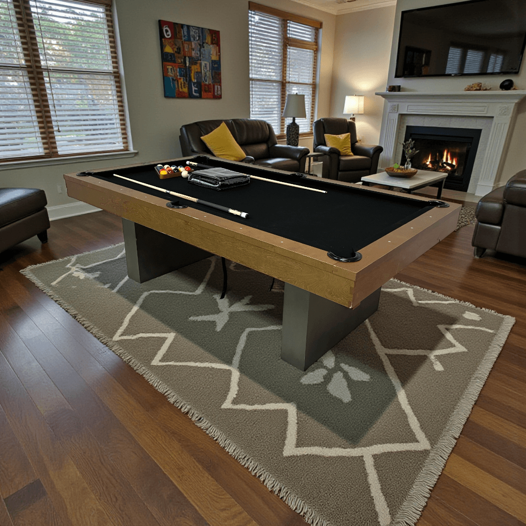 Barrington Billiards 8' Urban Slate-Tech Drop Pocket Table with Cover, Pool Ball and Cue Stick Set