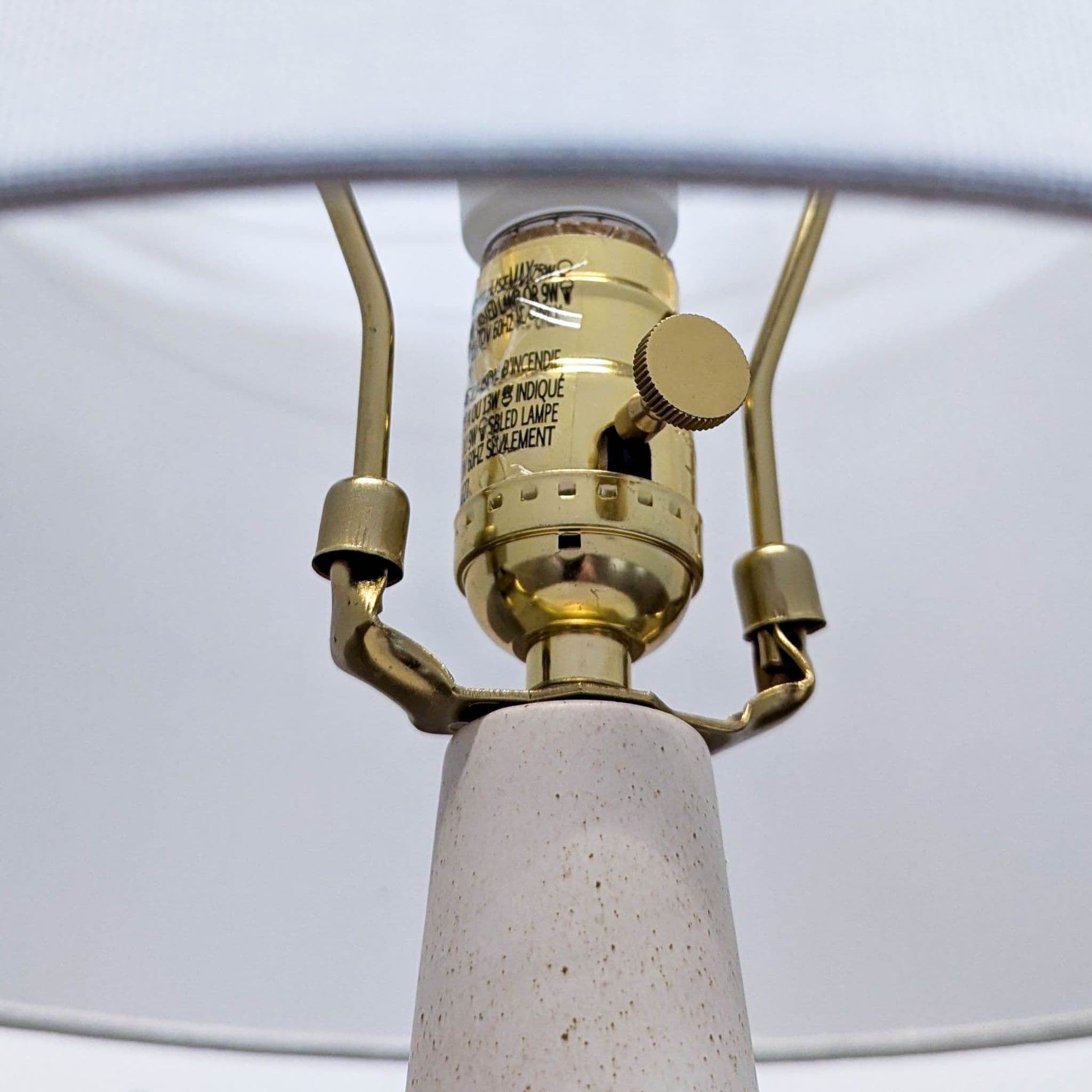 West Elm Modern Ceramic Table Lamp with Wooden Base - Thumbnail 4