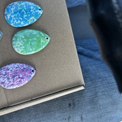 38 MM Flat back resin Pendant /Druzy Agate - Caboch. - Thumbnail 10