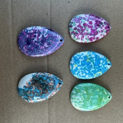 38 MM Flat back resin Pendant /Druzy Agate - Caboch. - Thumbnail 11