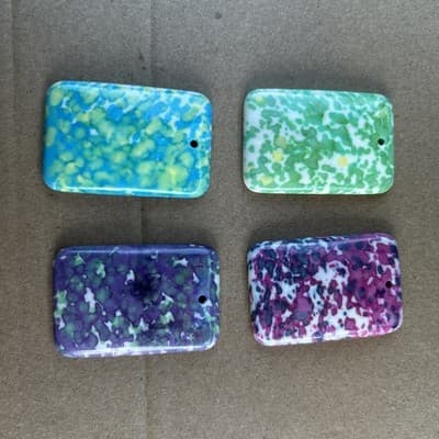 38 MM Flat back resin Pendant /Druzy Agate - Caboch. - Thumbnail 14