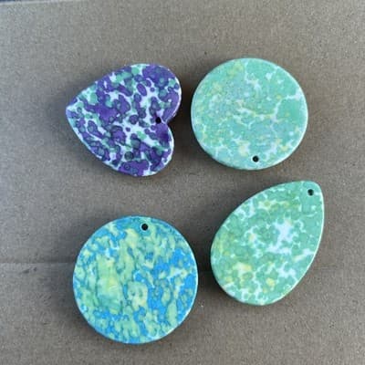 38 MM Flat back resin Pendant /Druzy Agate - Caboch. - Thumbnail 16
