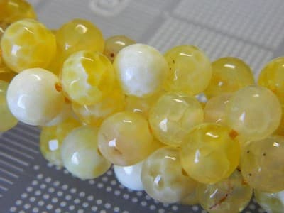 8MM Yellow Fire Agate Gemstone Beads - Faceted Natural Fire Agate Stone Beads - - Thumbnail 7