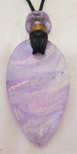 Frosted Lucite 3" Pendant with Ajustable Sliding Cord Necklace - Thumbnail 3