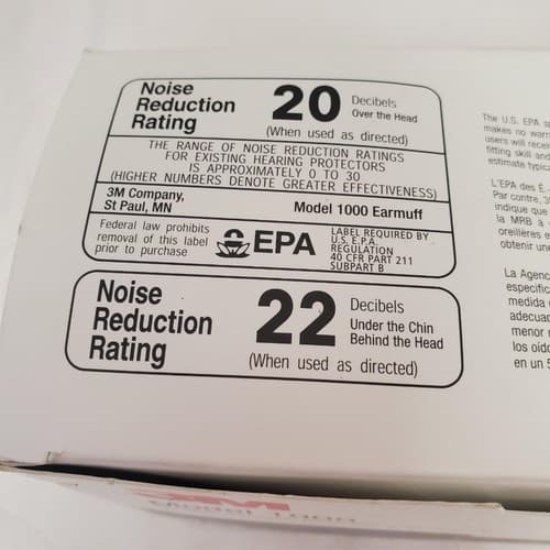 Earmuff Model 1000 Hearing Protection Noise Reduction Rating 22 Lot-498 - Thumbnail 5