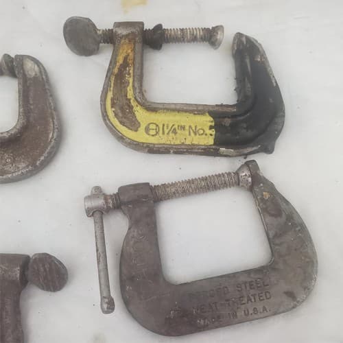 Lot of 6 Hargrave 1 1/4 Heavy Duty Metal C-Clamps Hand Tools LOT-698 - Thumbnail 6