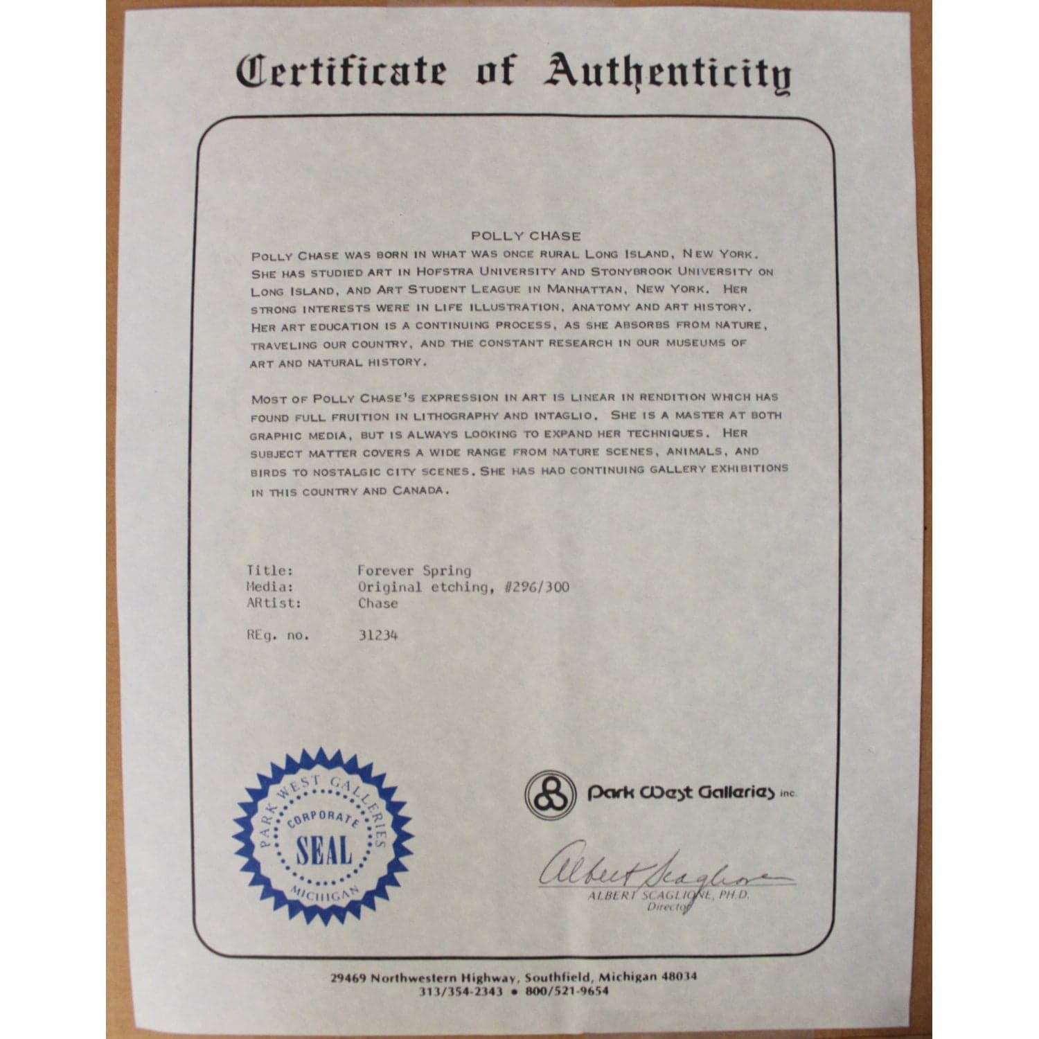 Signed Limited Edition Artwork "Forever Spring" by Polly Chase - Thumbnail 6