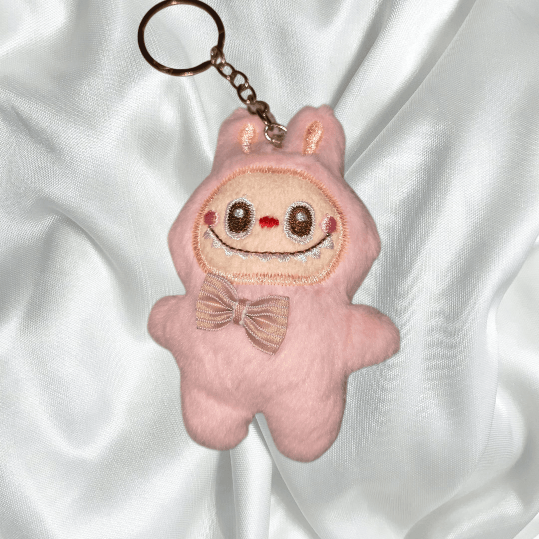 Cute Pink labubu Keychain Plush Toy - Image 1