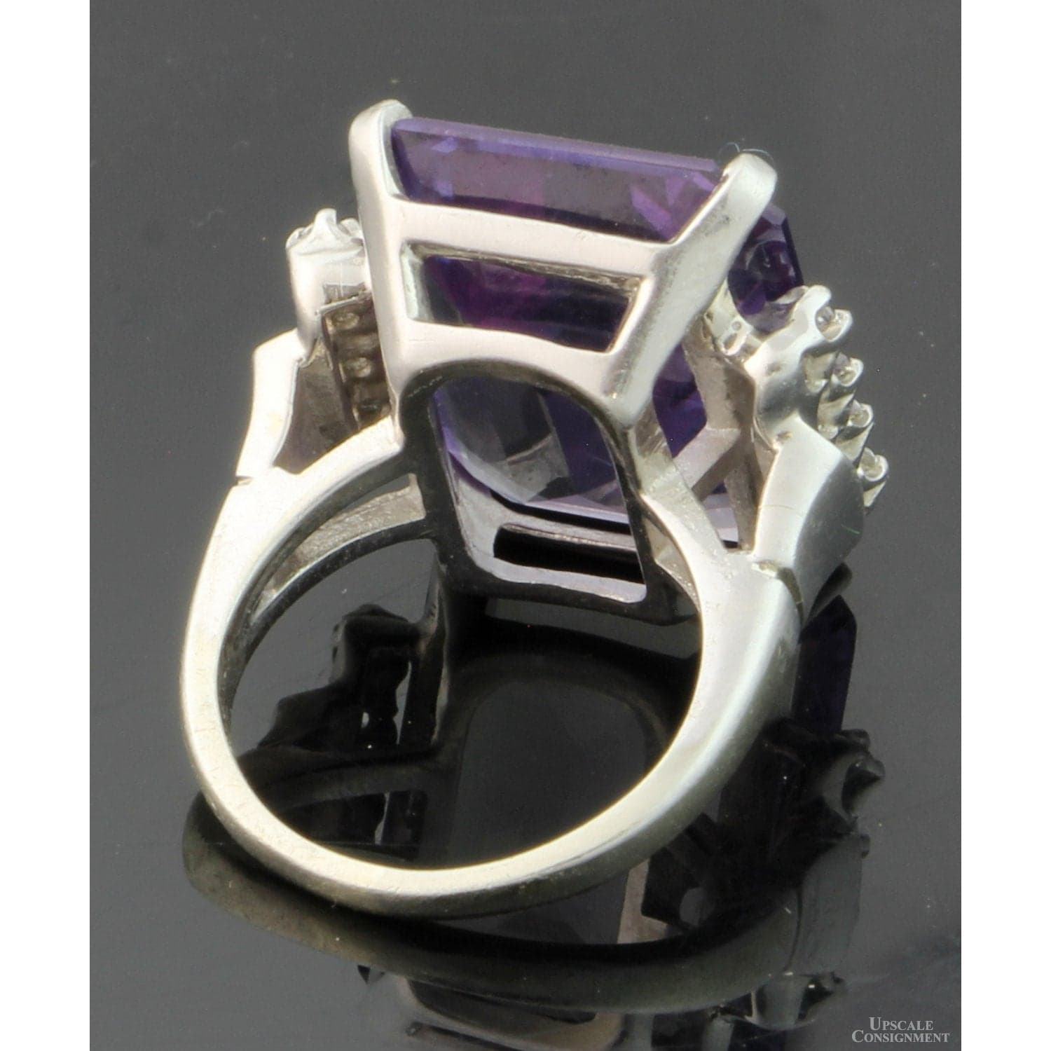 Created Purple Sapphire & White Sapphire 10K Gold Ring - Size 5.25 - Thumbnail 5