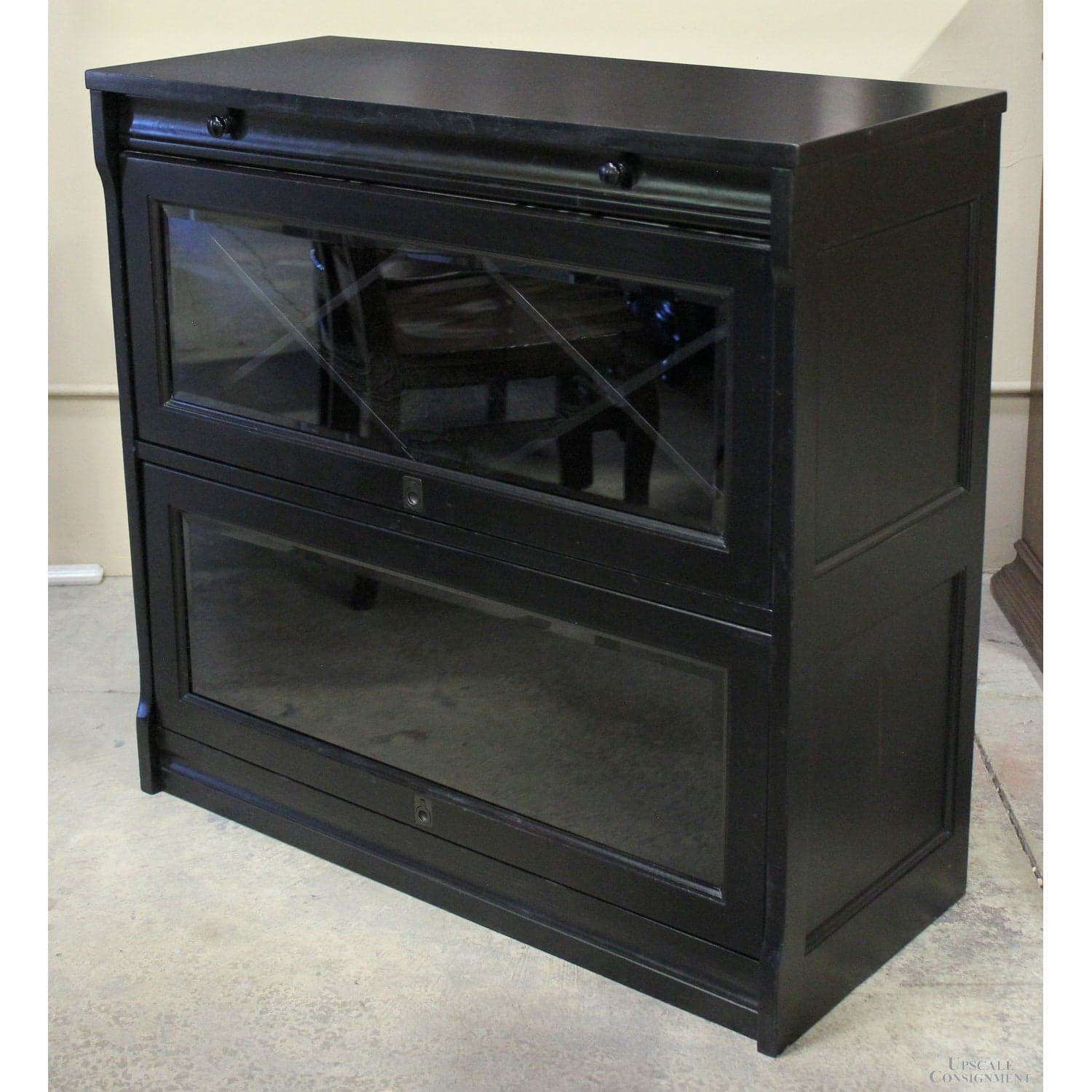 Coaster Furniture Black Barrister Style Wine Cabinet - Black - Thumbnail 4