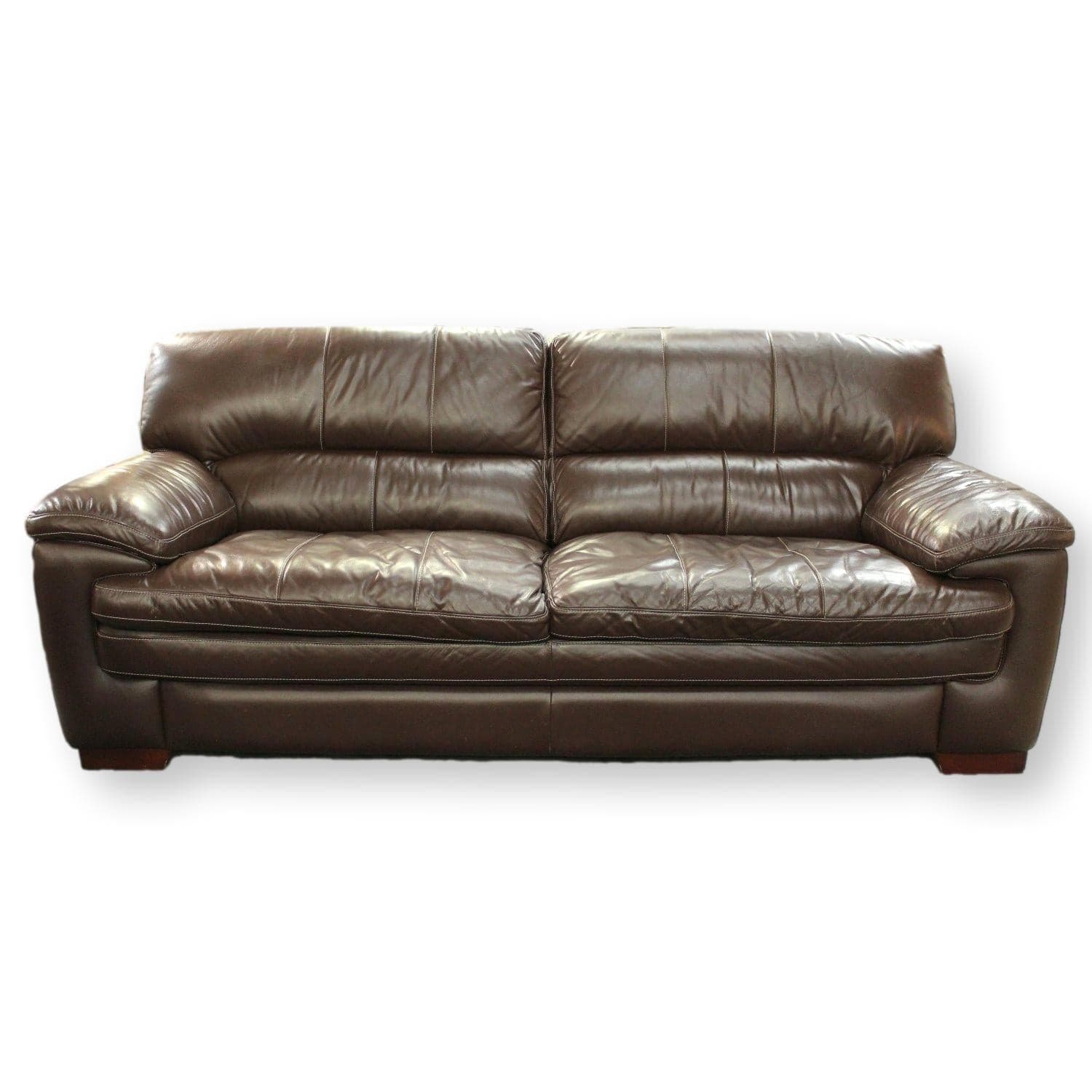 Superb Creation Ltd. Brown Leather Sofa - Brown - Image 1