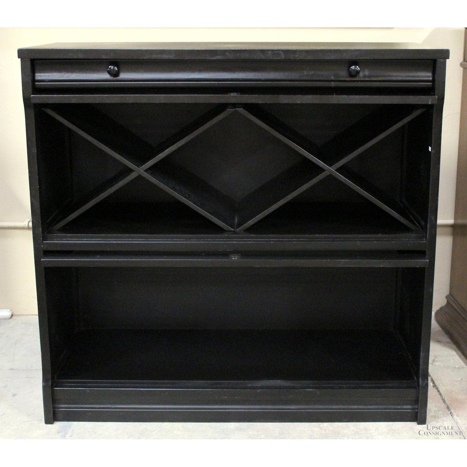 Coaster Furniture Black Barrister Style Wine Cabinet - Black - Thumbnail 3