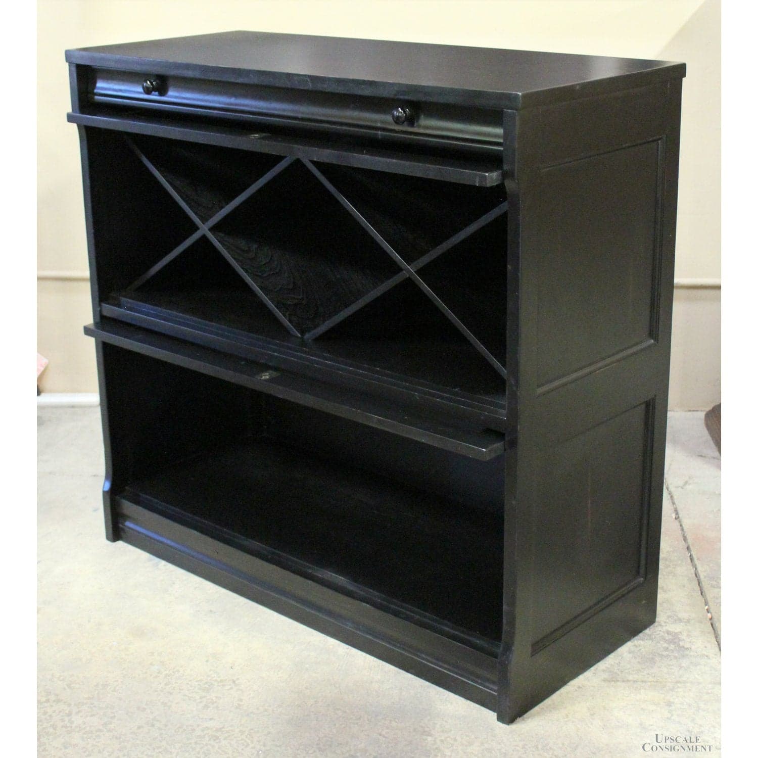 Coaster Furniture Black Barrister Style Wine Cabinet - Black - Thumbnail 5