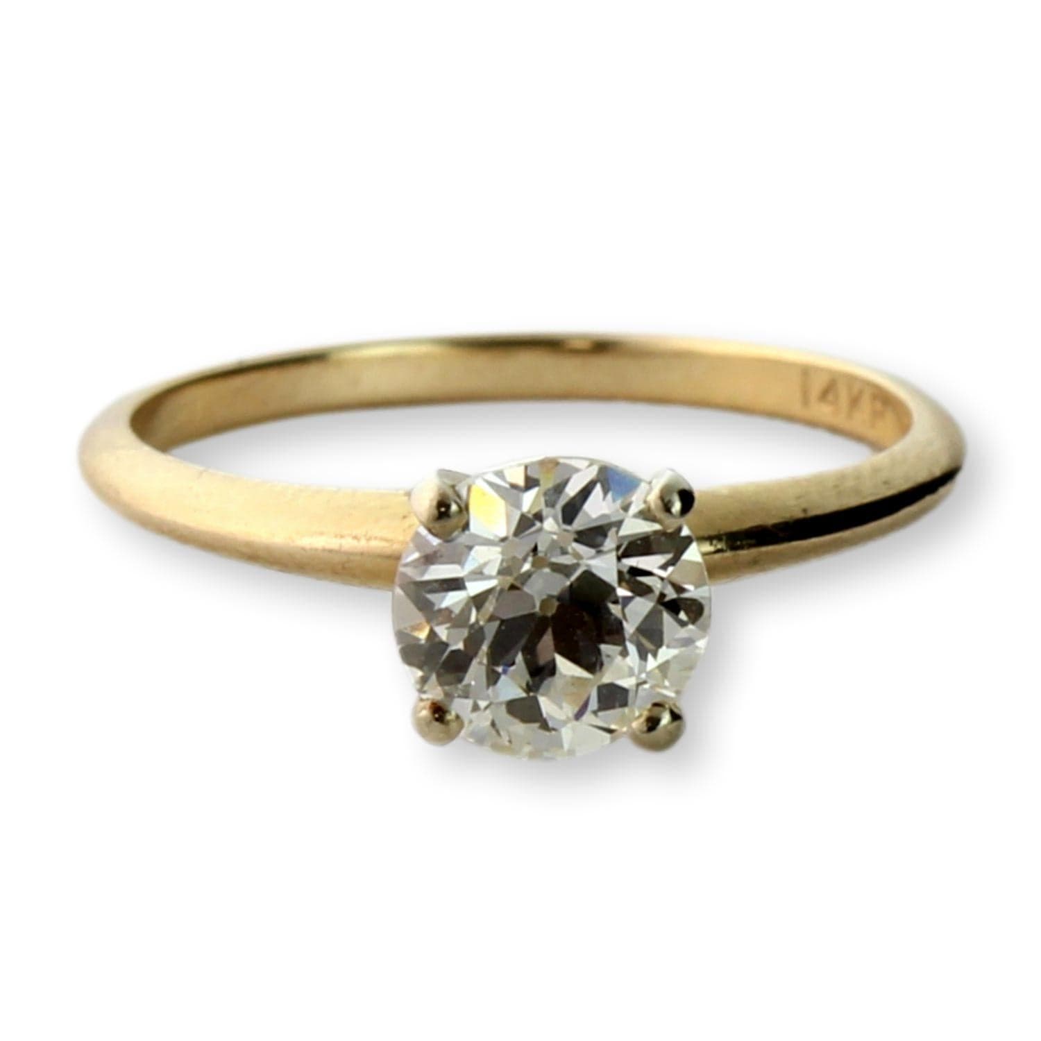 1.23ct Old European Diamond 14K Gold Estate Ring - I VS1 - Size 7 - Image 1