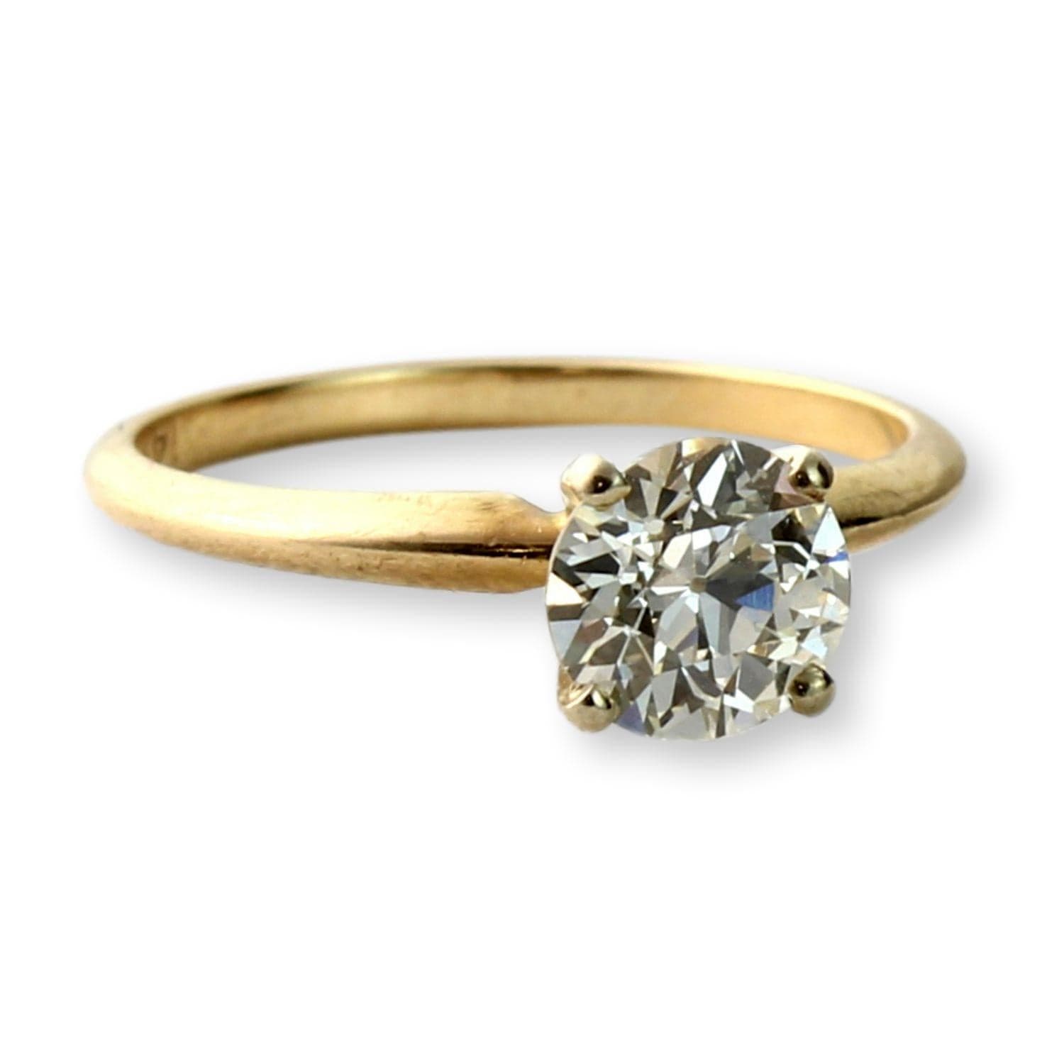 1.23ct Old European Diamond 14K Gold Estate Ring - I VS1 - Size 7 - Thumbnail 2