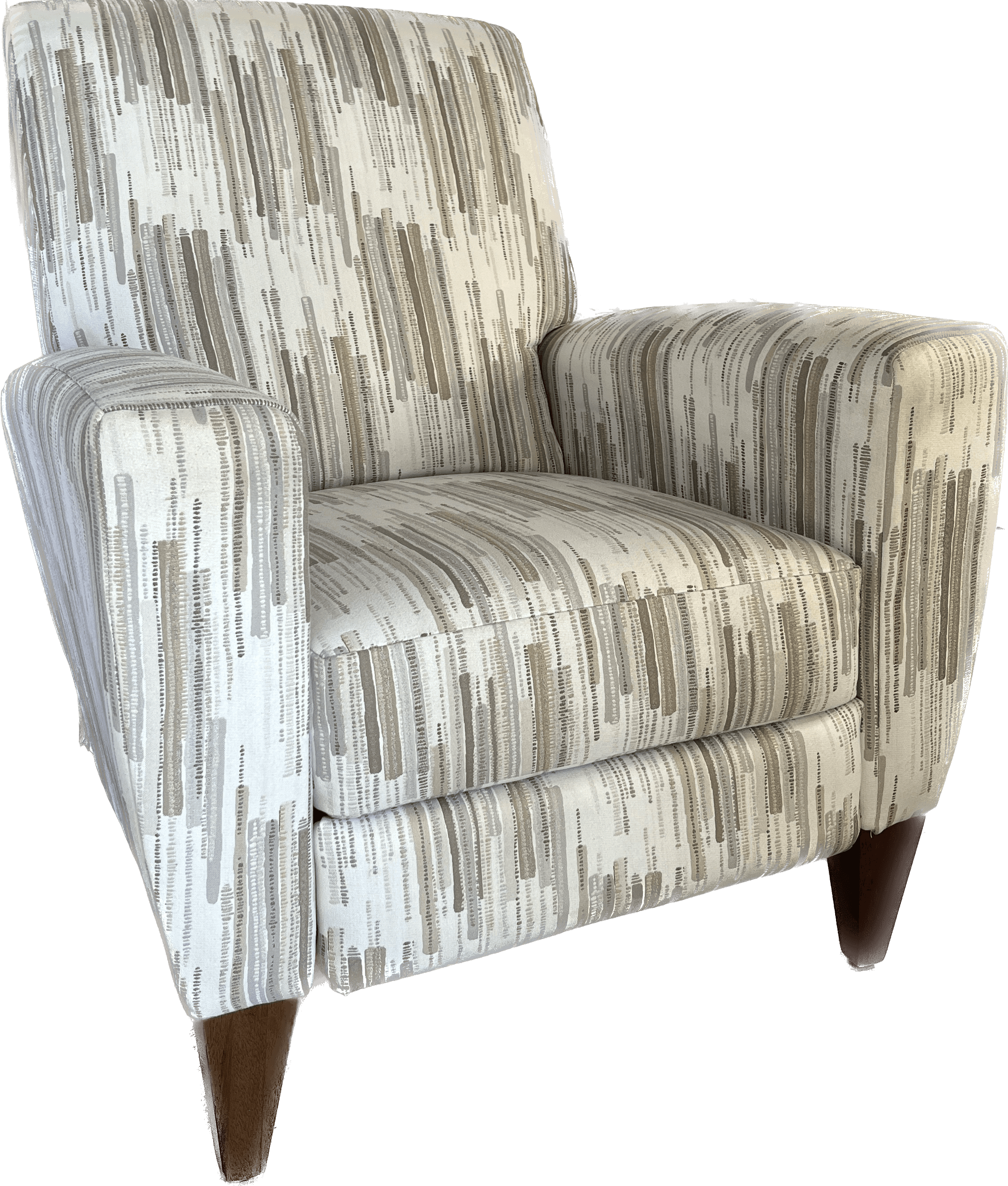 Scarlett Cobblestone Beige and Gray Push Back High Leg Recliner