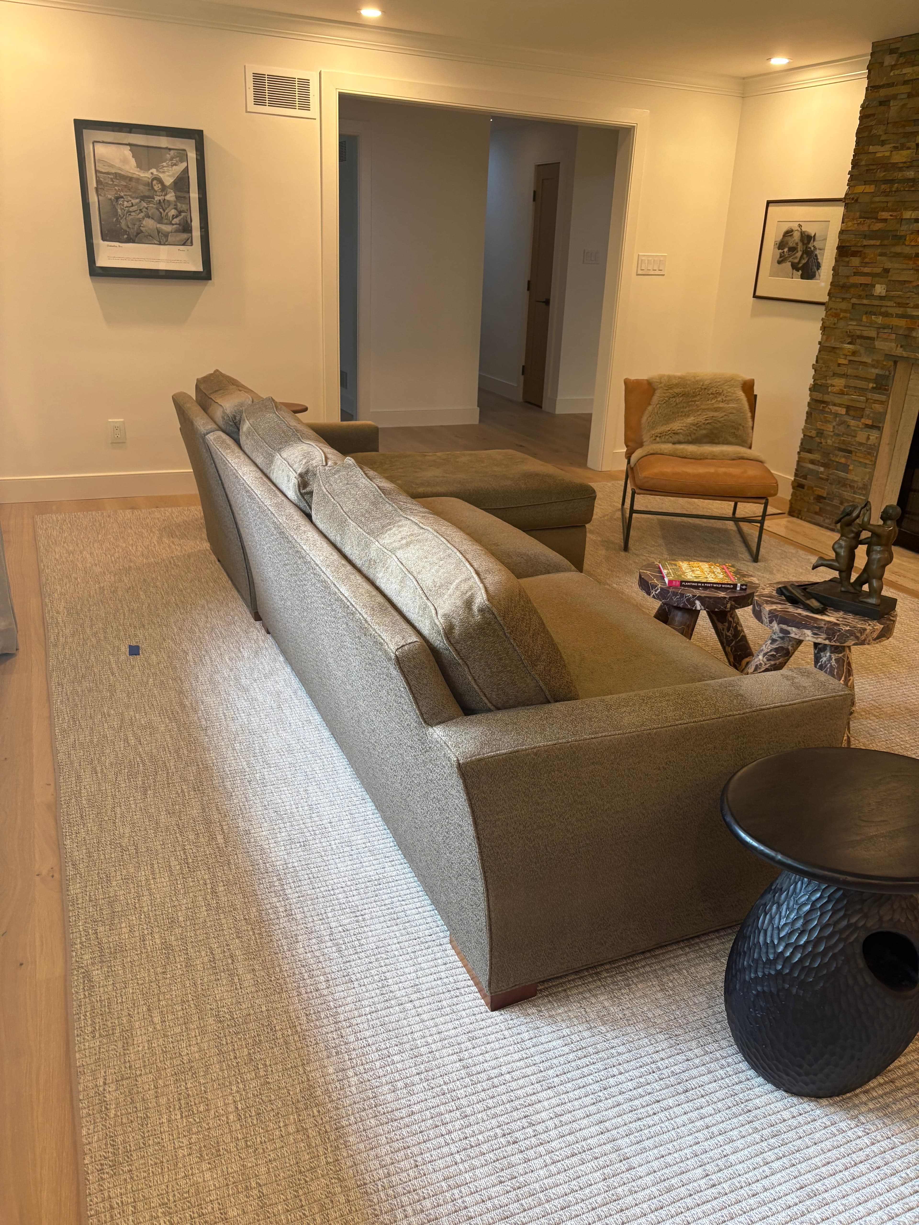 Custom Seating Calvin Cray Upholstered Sectional Sofa Couch SH265-39 - Thumbnail 4