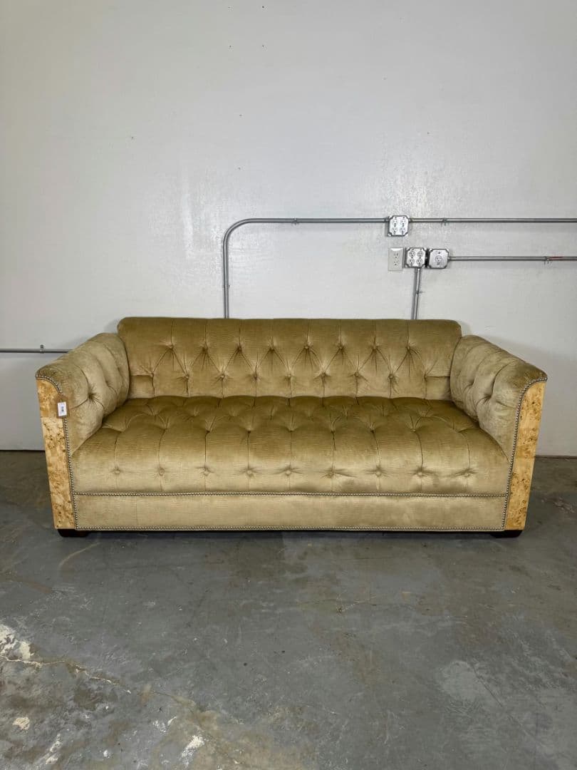 Vintage Custom Burlwood Sofa - Image 1