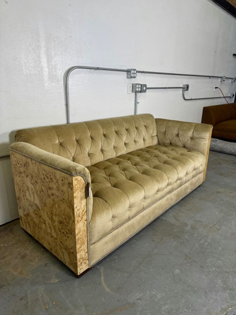 Vintage Custom Burlwood Sofa - Thumbnail 2