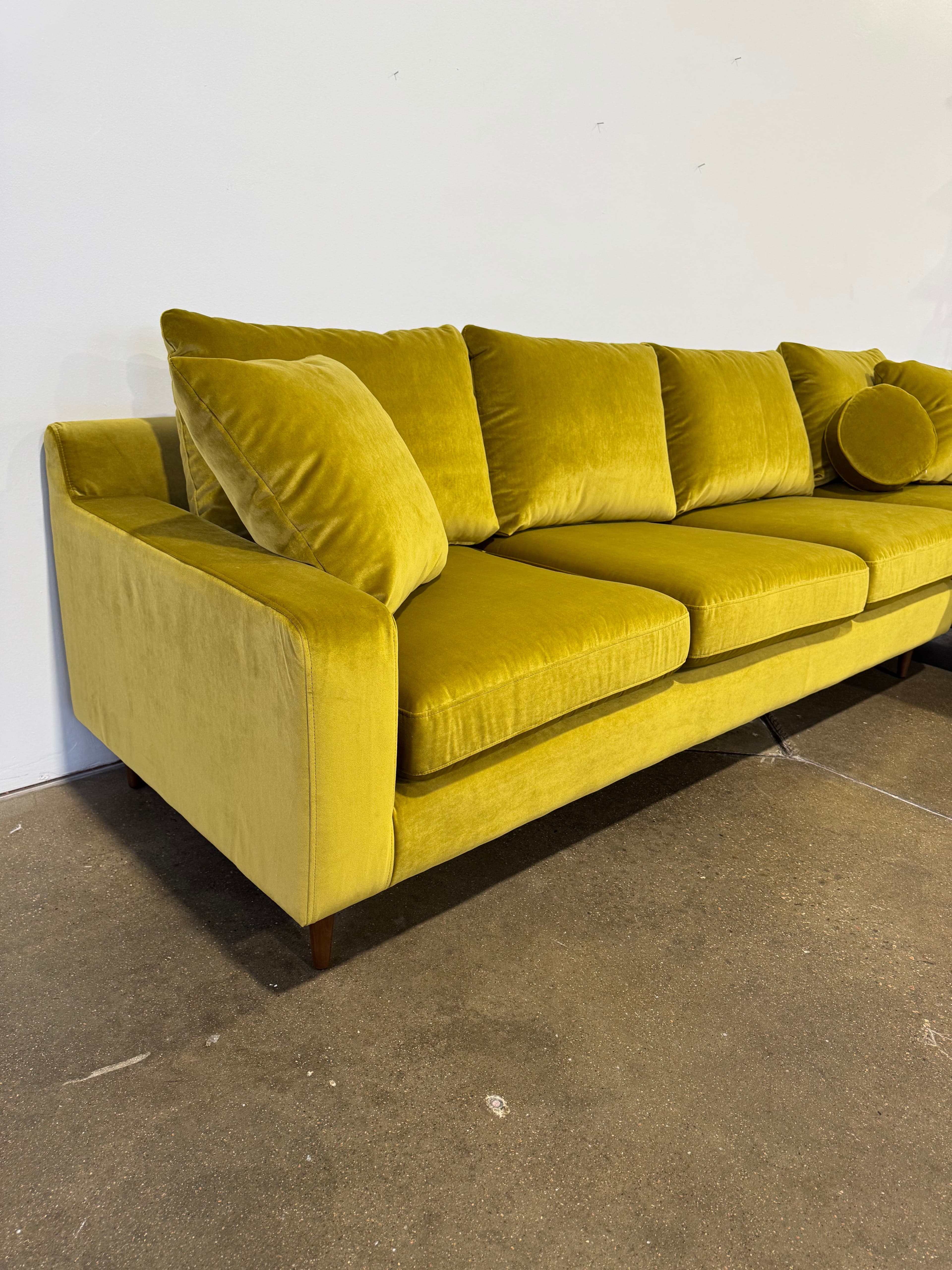 Interior Define Sloan 4-Seat Right Chaise Sectional - Yellow - Thumbnail 6