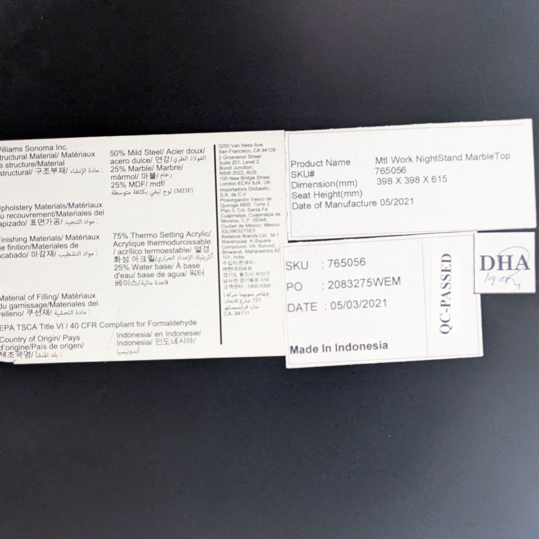 West Elm/Williams Sonoma Metalwork Nightstand with Marble Top - Thumbnail 7