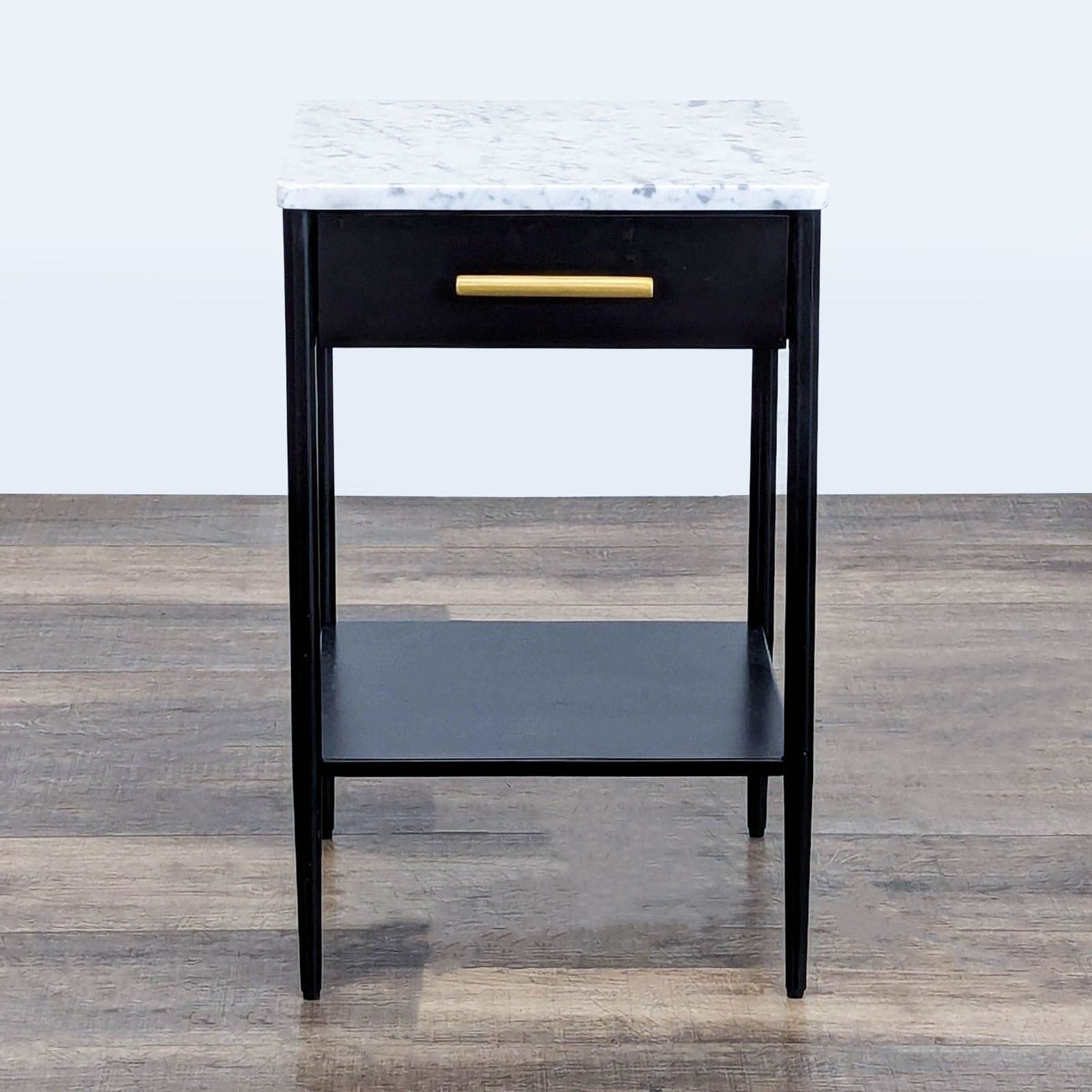 West Elm/Williams Sonoma Metalwork Nightstand with Marble Top - Image 1