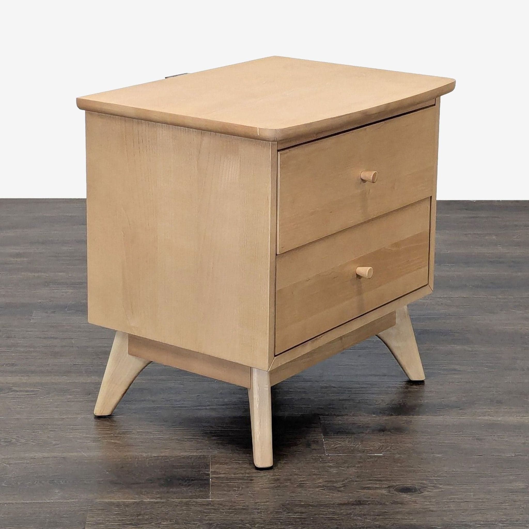 Two Drawer Mid-Century Nightstand - Thumbnail 3