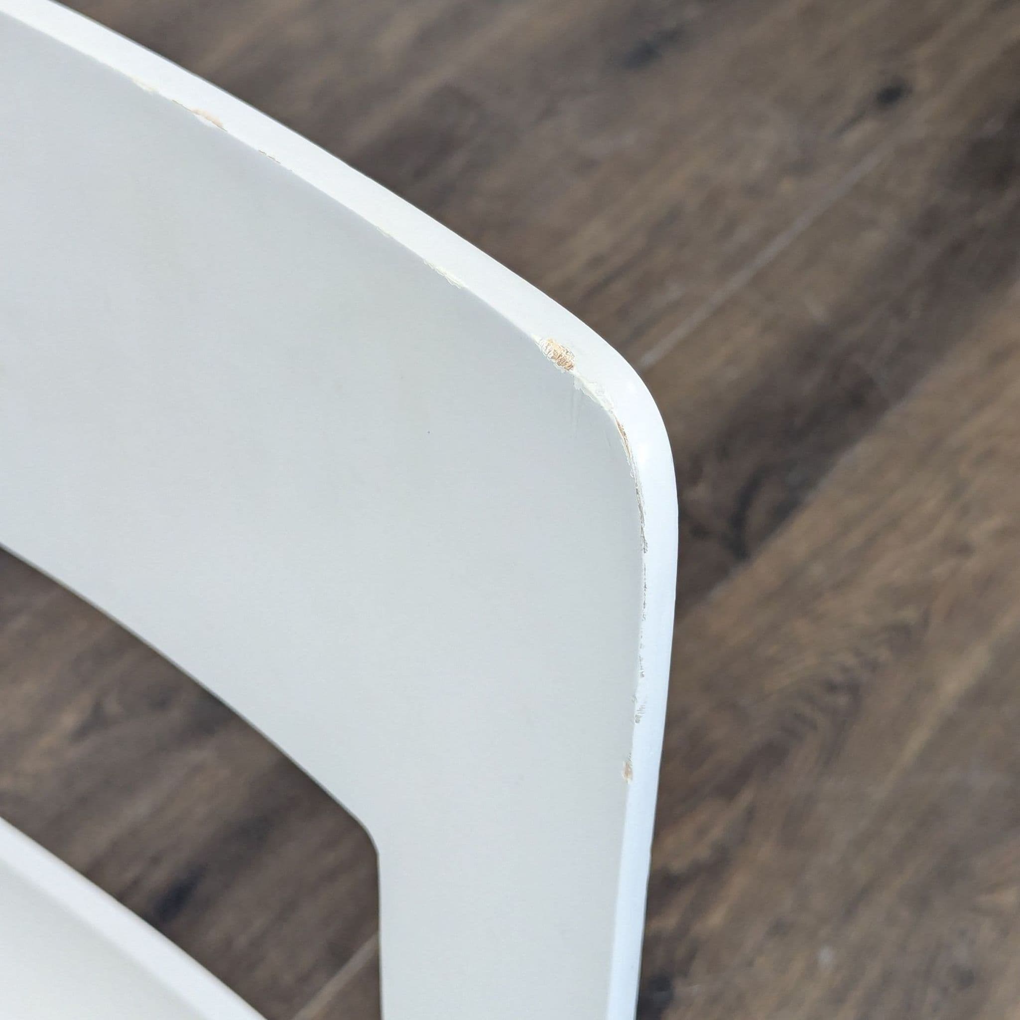 Wood Dining Chair with Cut-Out Design on Metal Base - Thumbnail 4