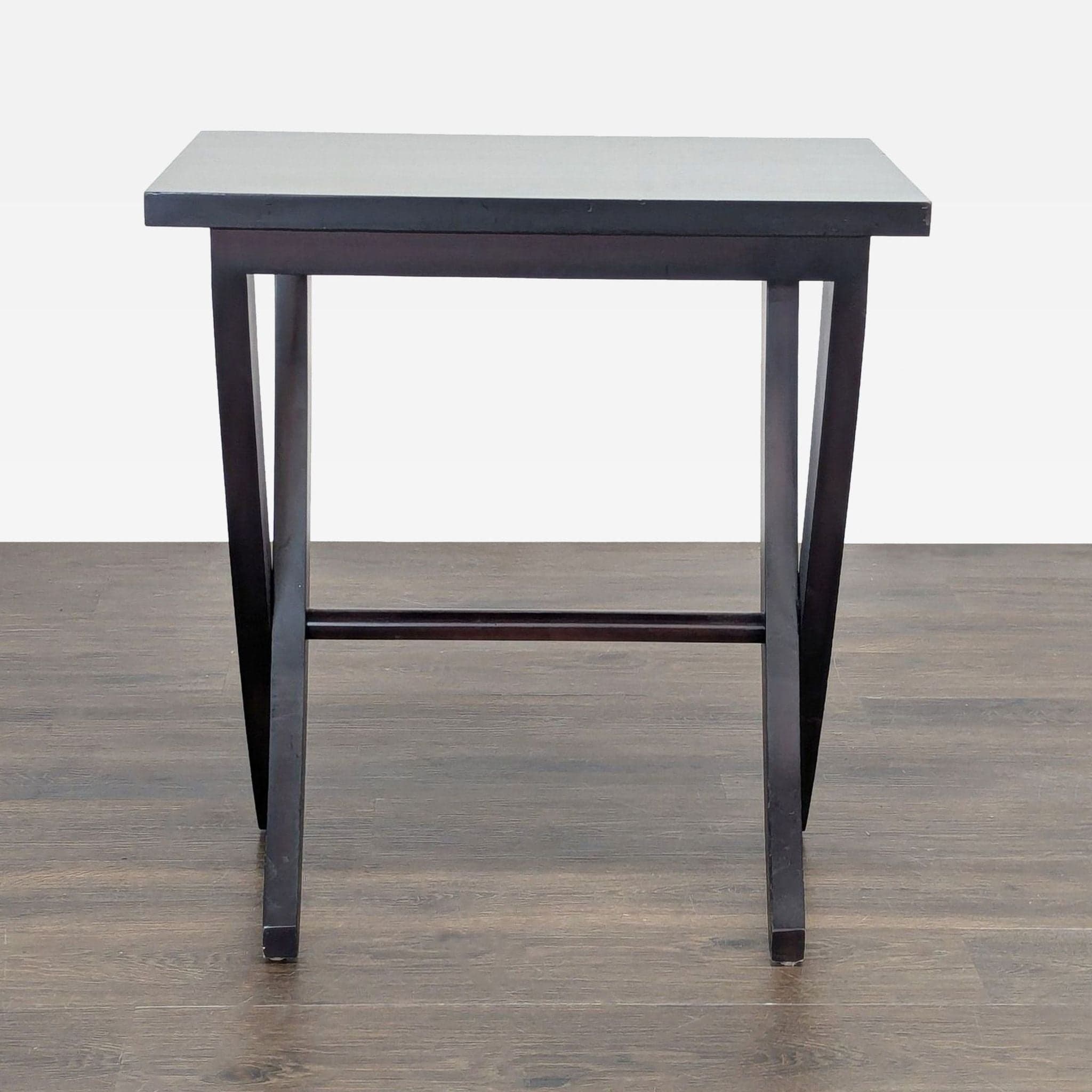 Wooden End Table with Curved Legs - Image 1