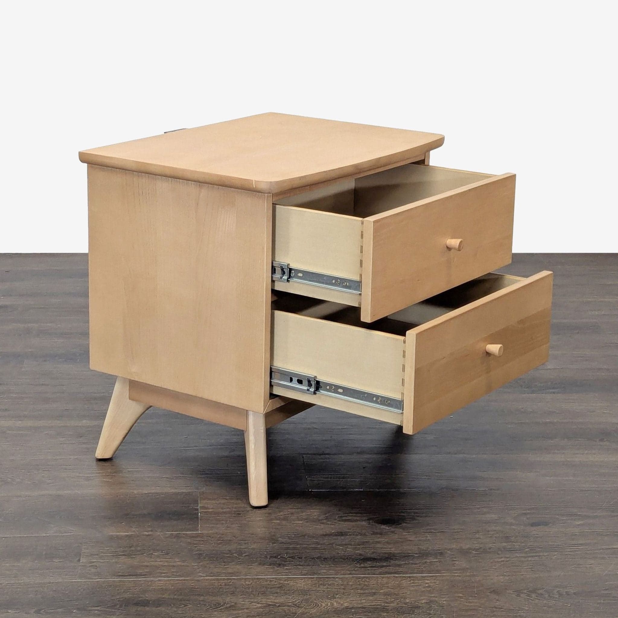 Two Drawer Mid-Century Nightstand - Thumbnail 2