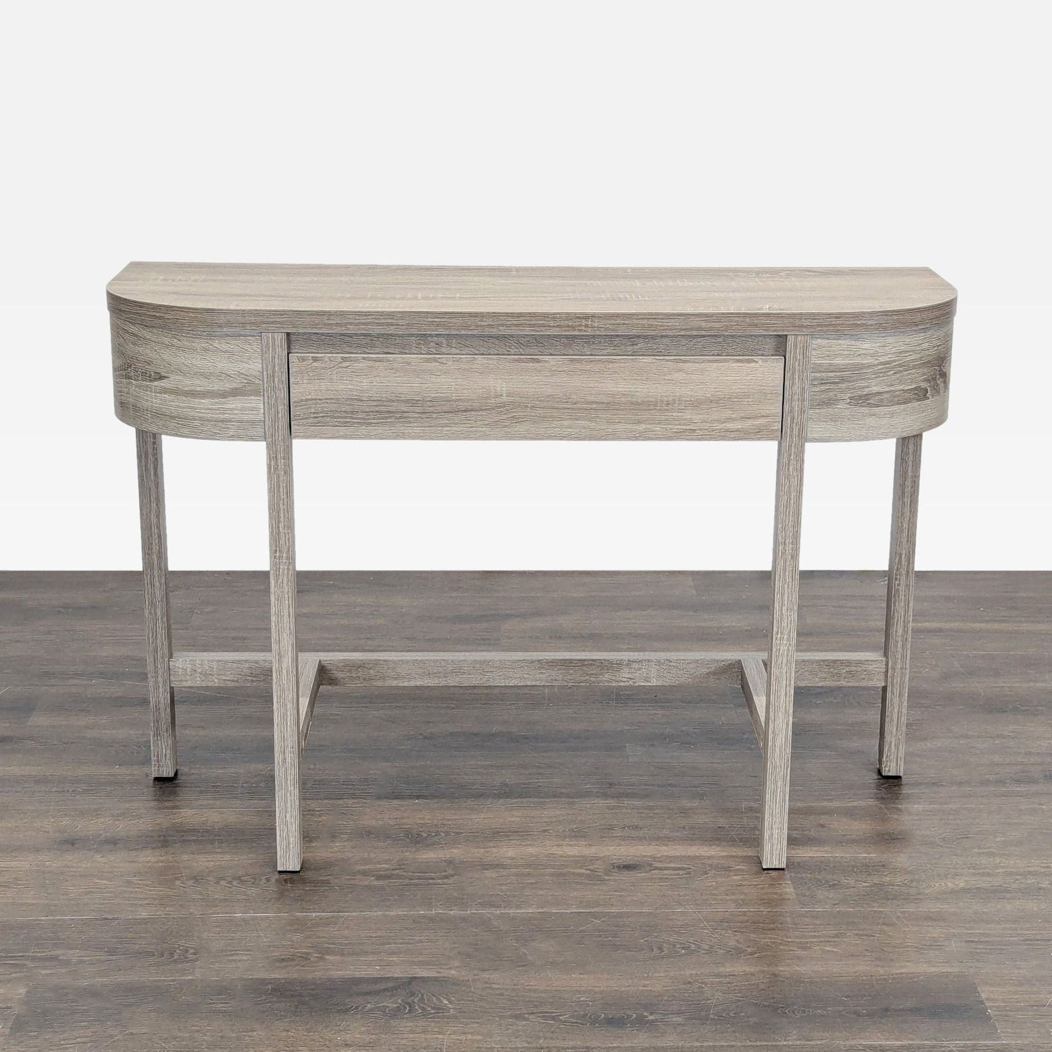Wood One Drawer Demilune Console Table - Image 1