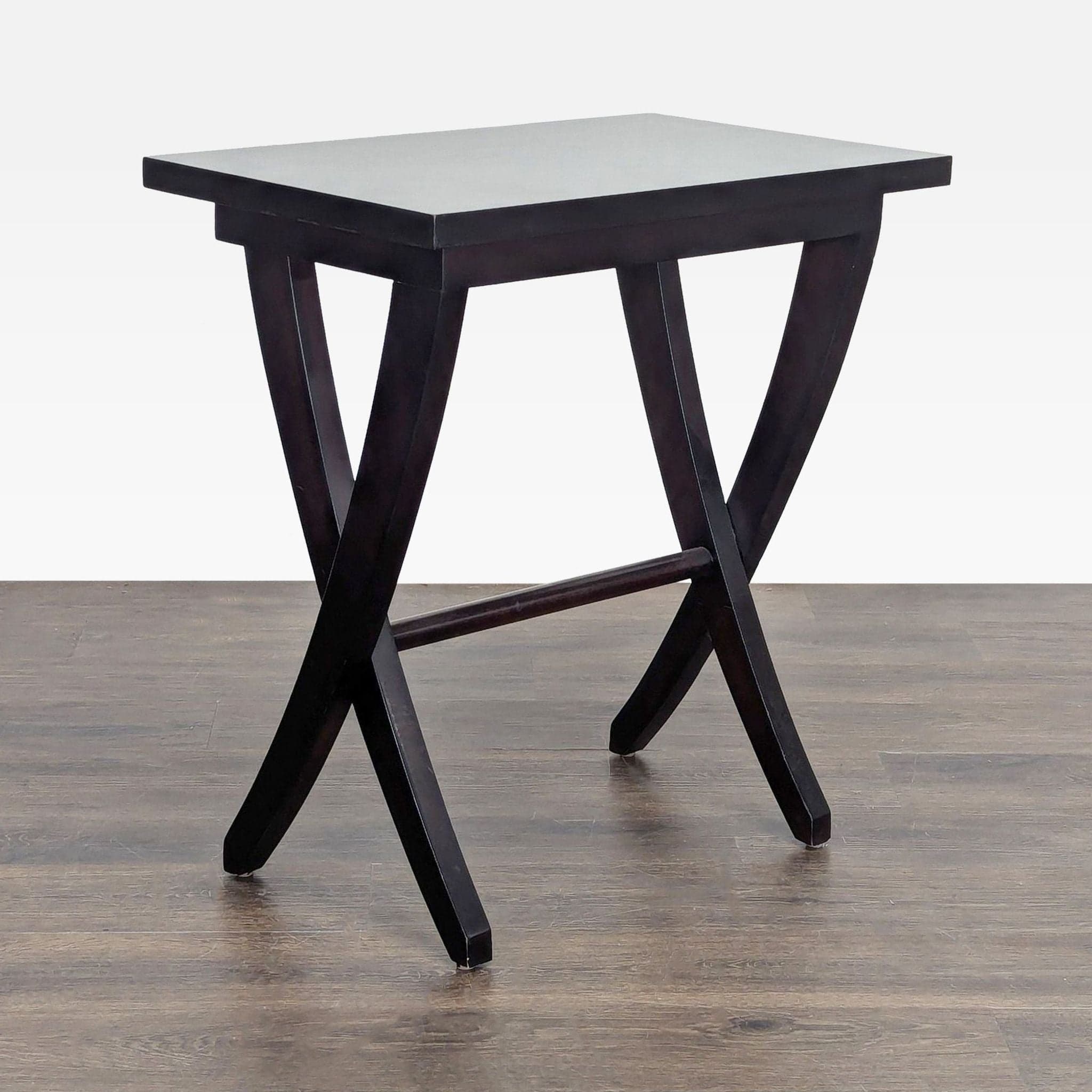 Wooden End Table with Curved Legs - Thumbnail 2