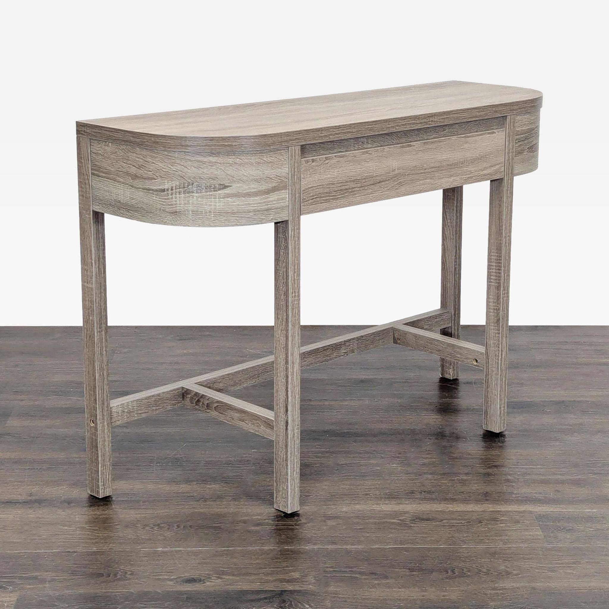 Wood One Drawer Demilune Console Table - Thumbnail 9