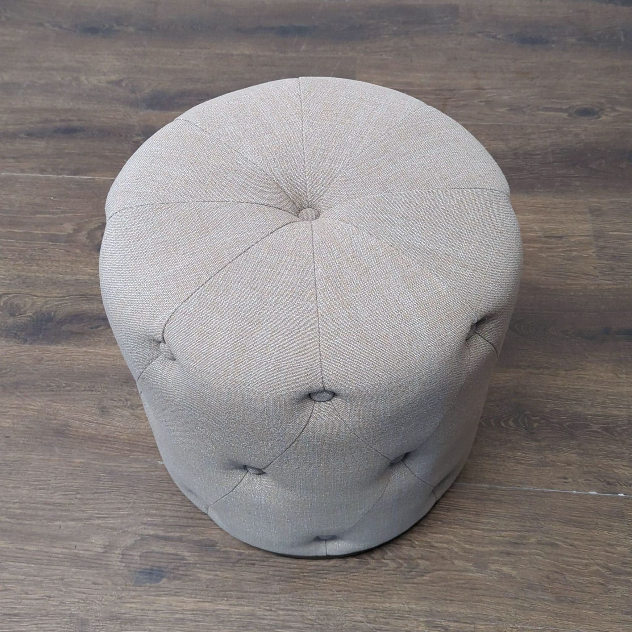 West Elm Button Tufted Drum Ottoman - Thumbnail 5