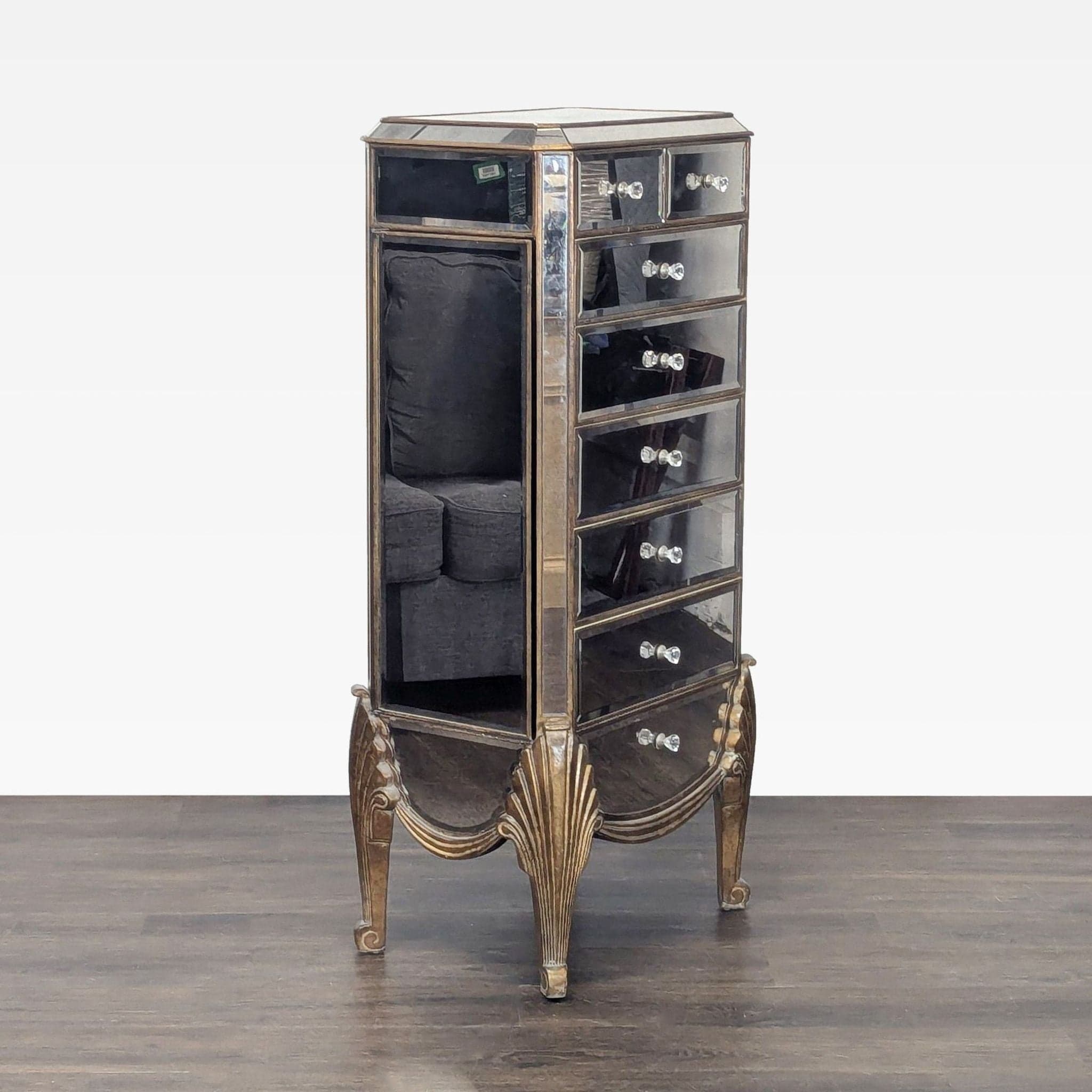 Bassett Mirror Company Collette Mirrored Jewelry Chest - Thumbnail 8