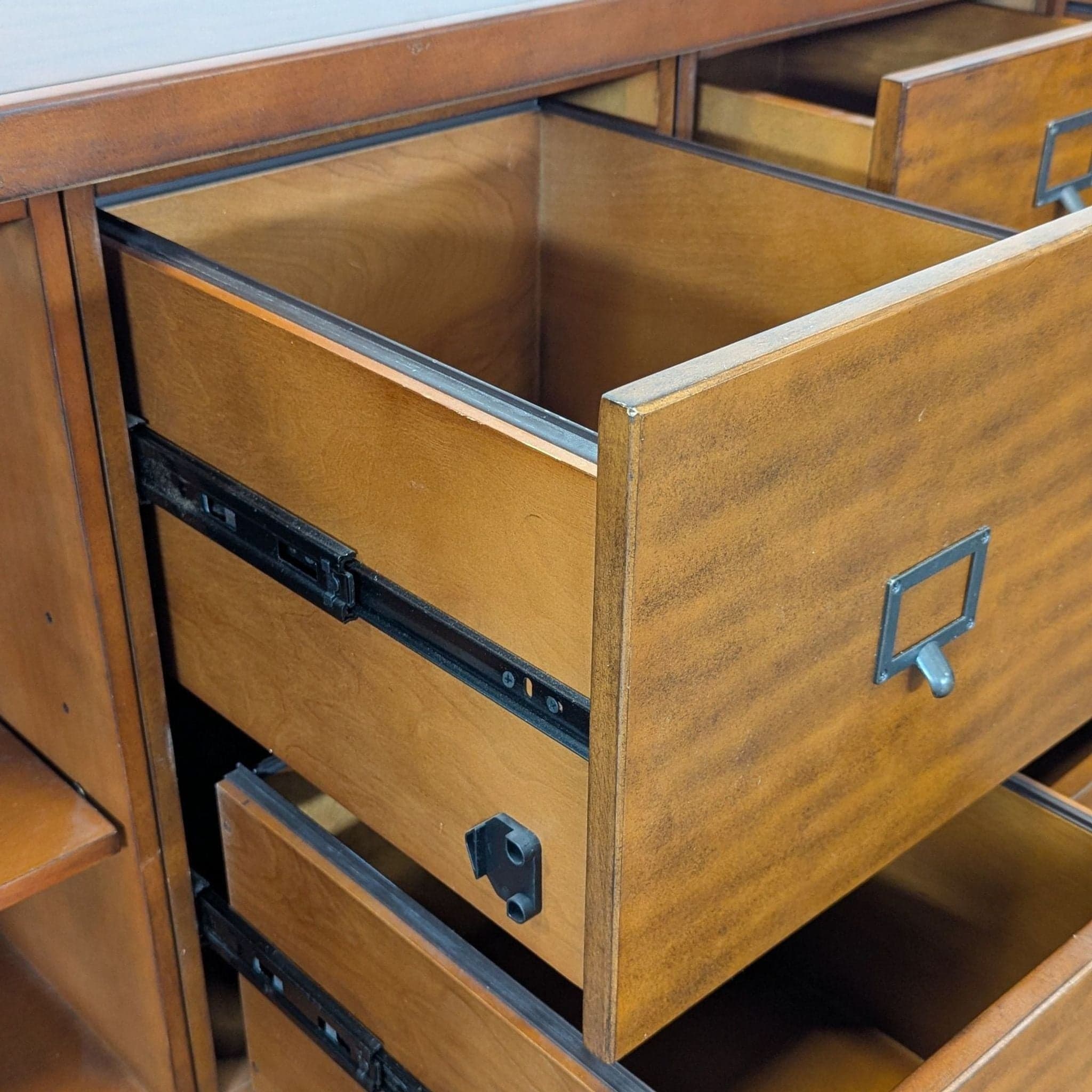 Ballard Designs Wooden Multi-Drawer Storage Cabinet with Open Shelves - Thumbnail 7