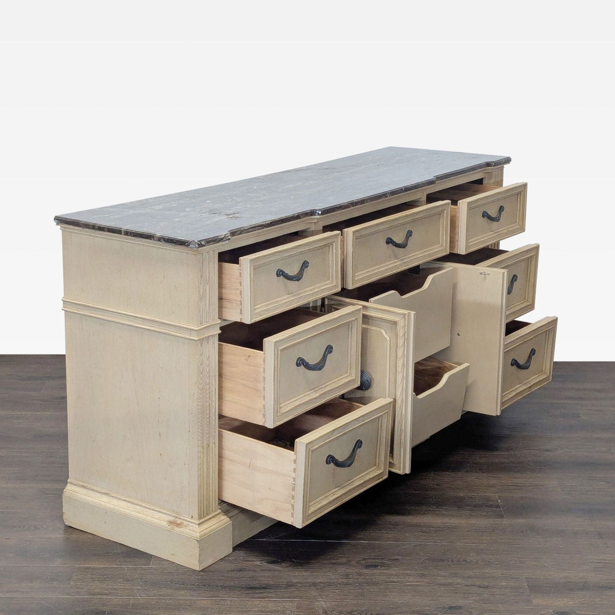 Stanley Furniture Dresser with Marble Top and Multiple Drawers - Thumbnail 2