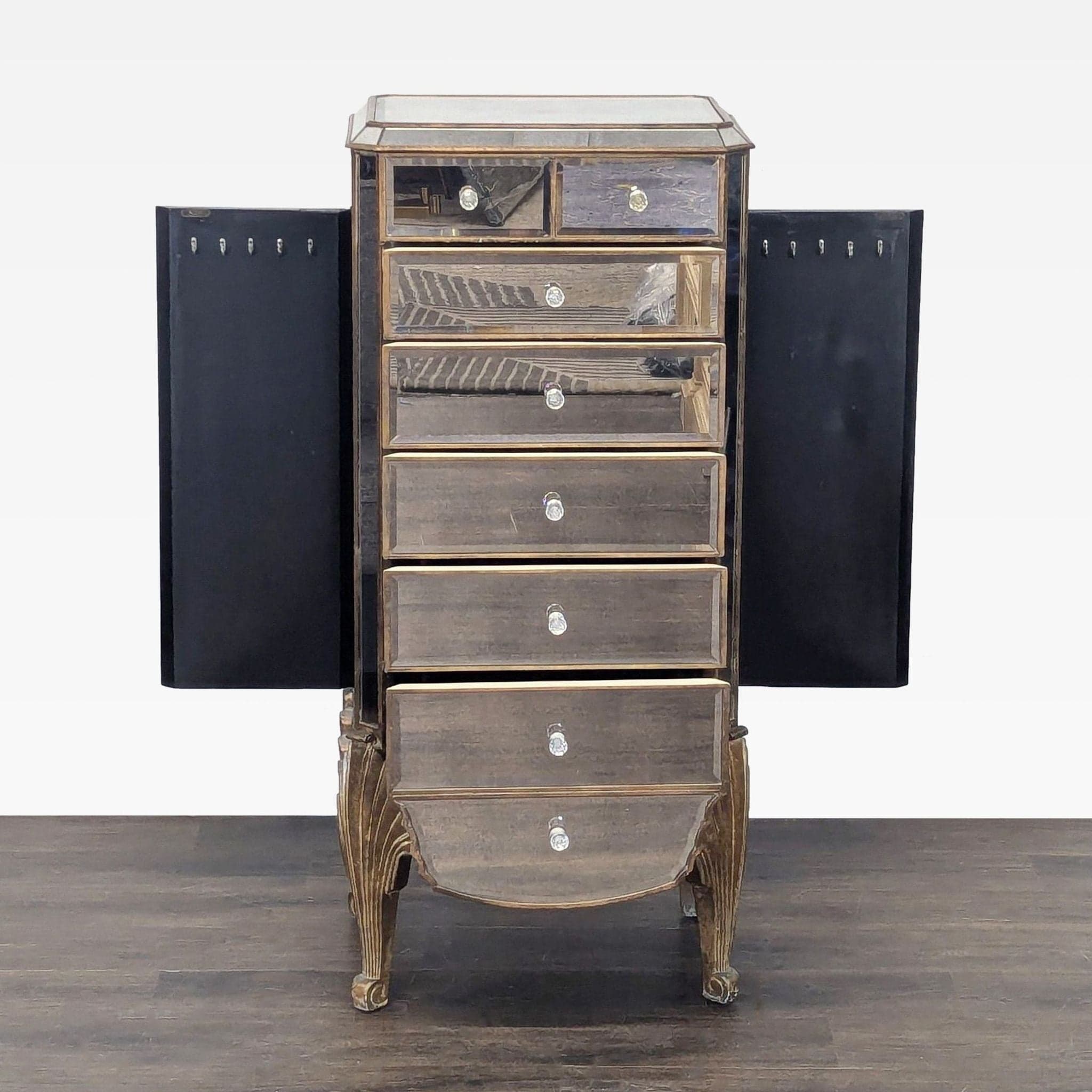 Bassett Mirror Company Collette Mirrored Jewelry Chest - Thumbnail 9