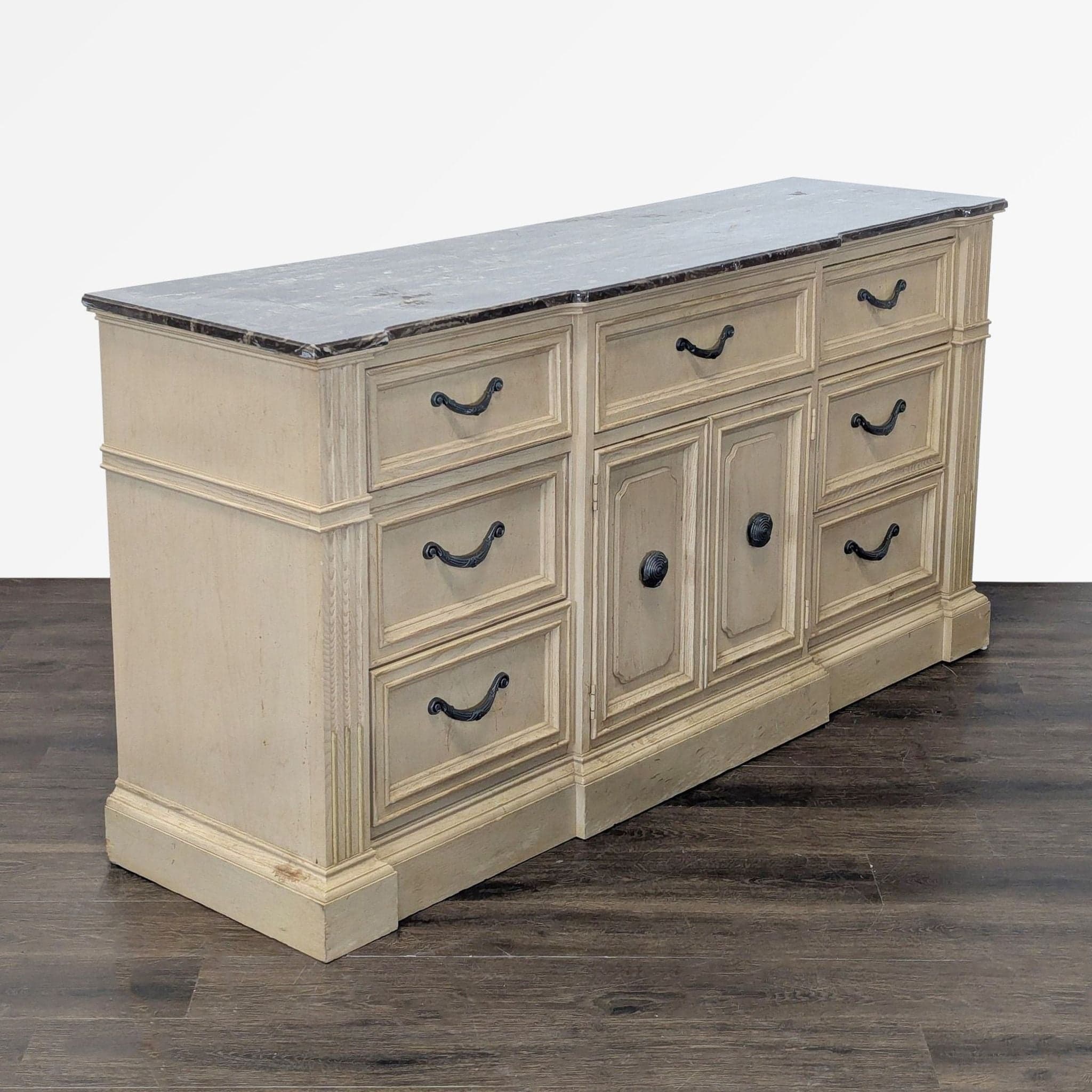 Stanley Furniture Dresser with Marble Top and Multiple Drawers - Thumbnail 3