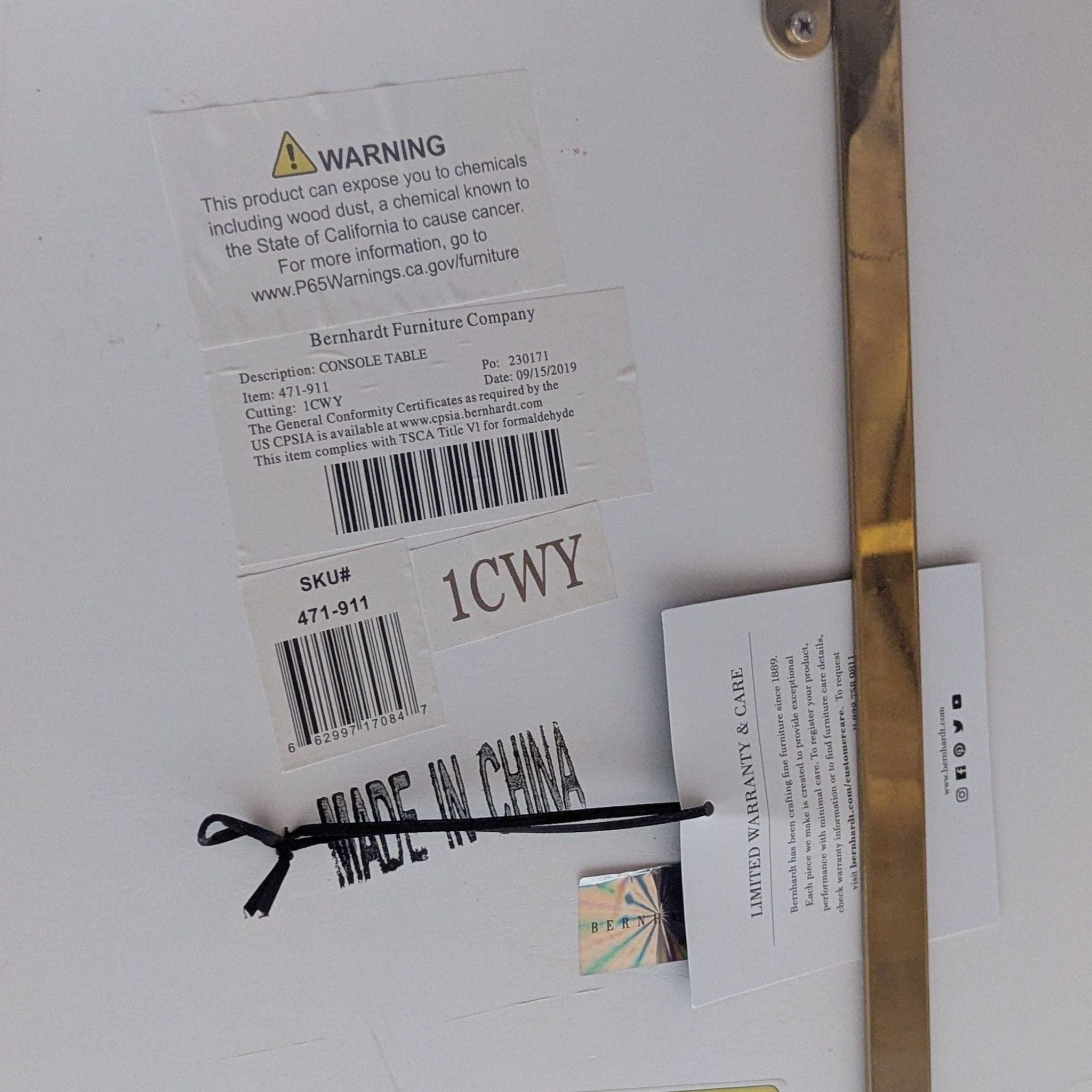 Bernhardt Furniture Blanchard Console Table - Thumbnail 3