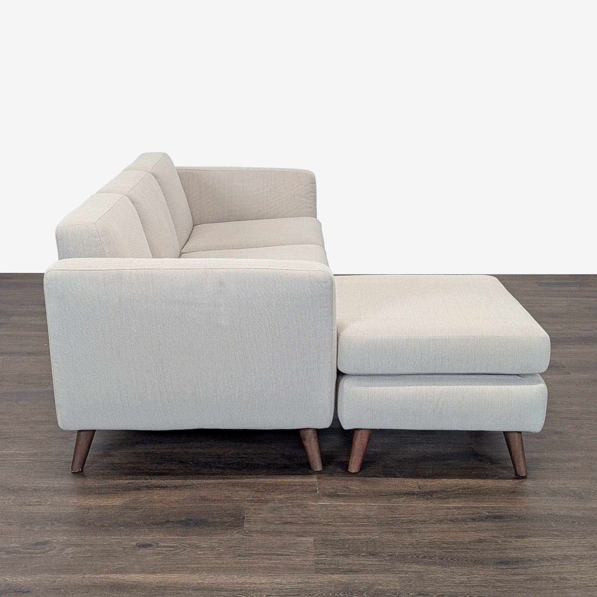 Moe's Home Collection Modern Beige Sectional Sofa with Chaise - Thumbnail 4