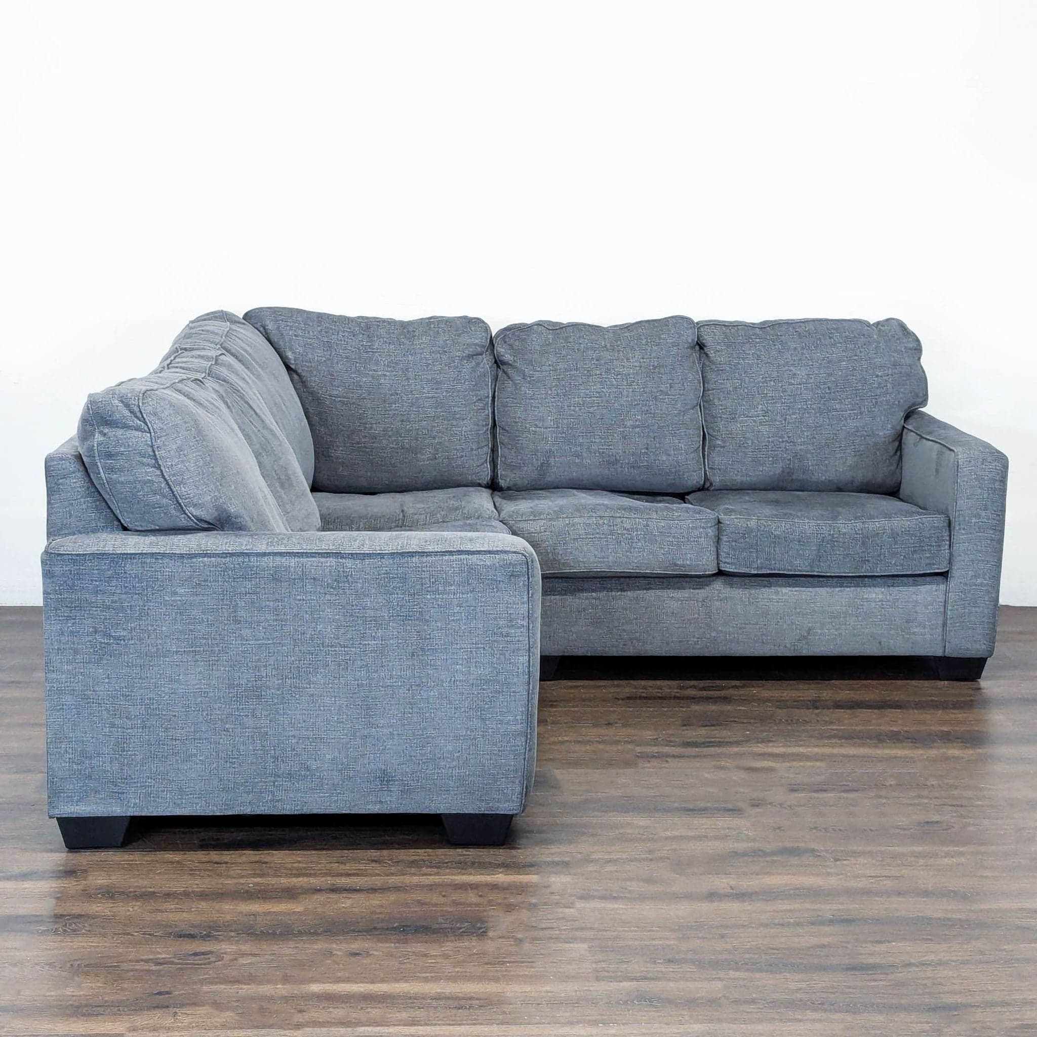 Ashley Furniture Gray Fabric Sectional Sofa - Modern L-Shaped Couch - Thumbnail 2