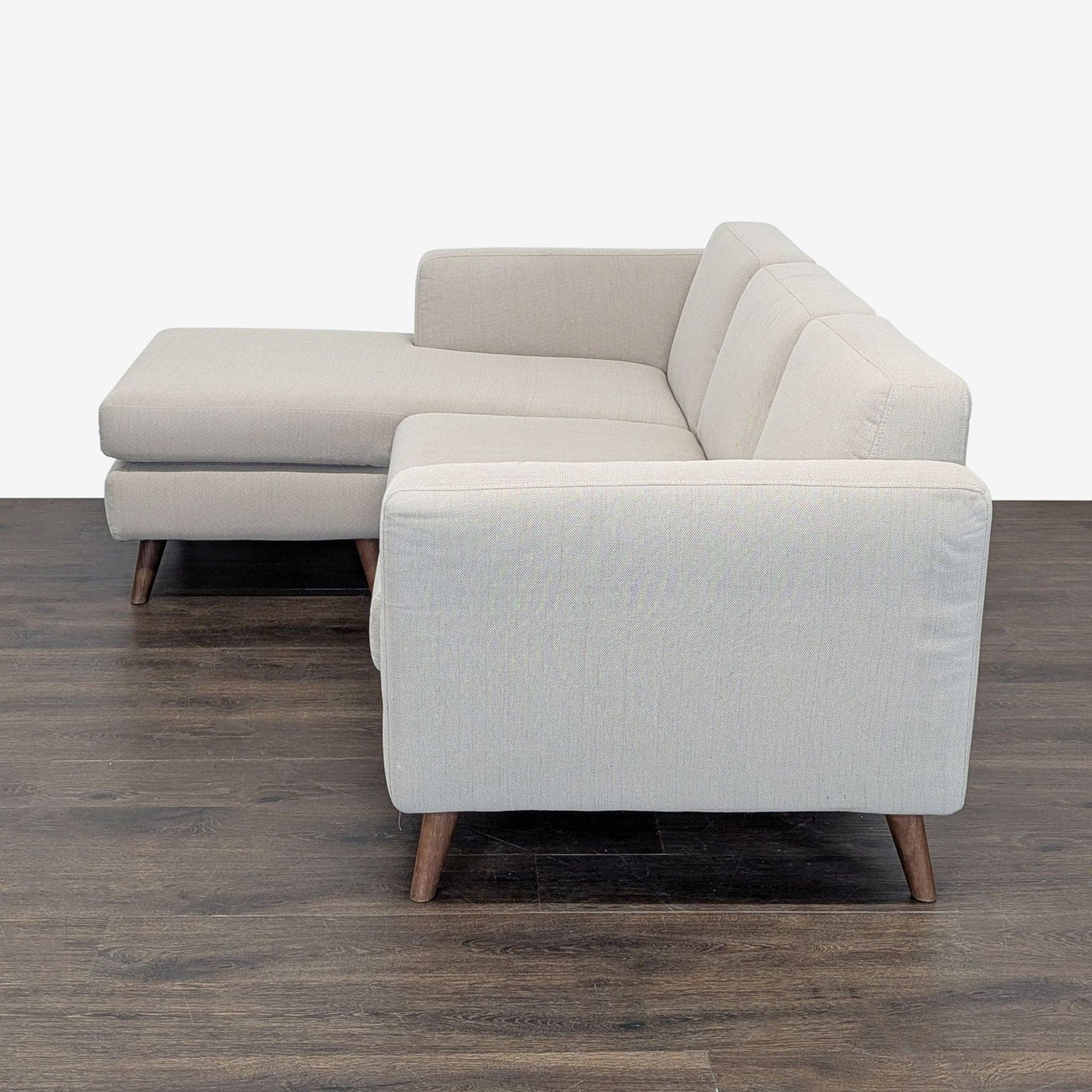 Moe's Home Collection Modern Beige Sectional Sofa with Chaise - Thumbnail 9