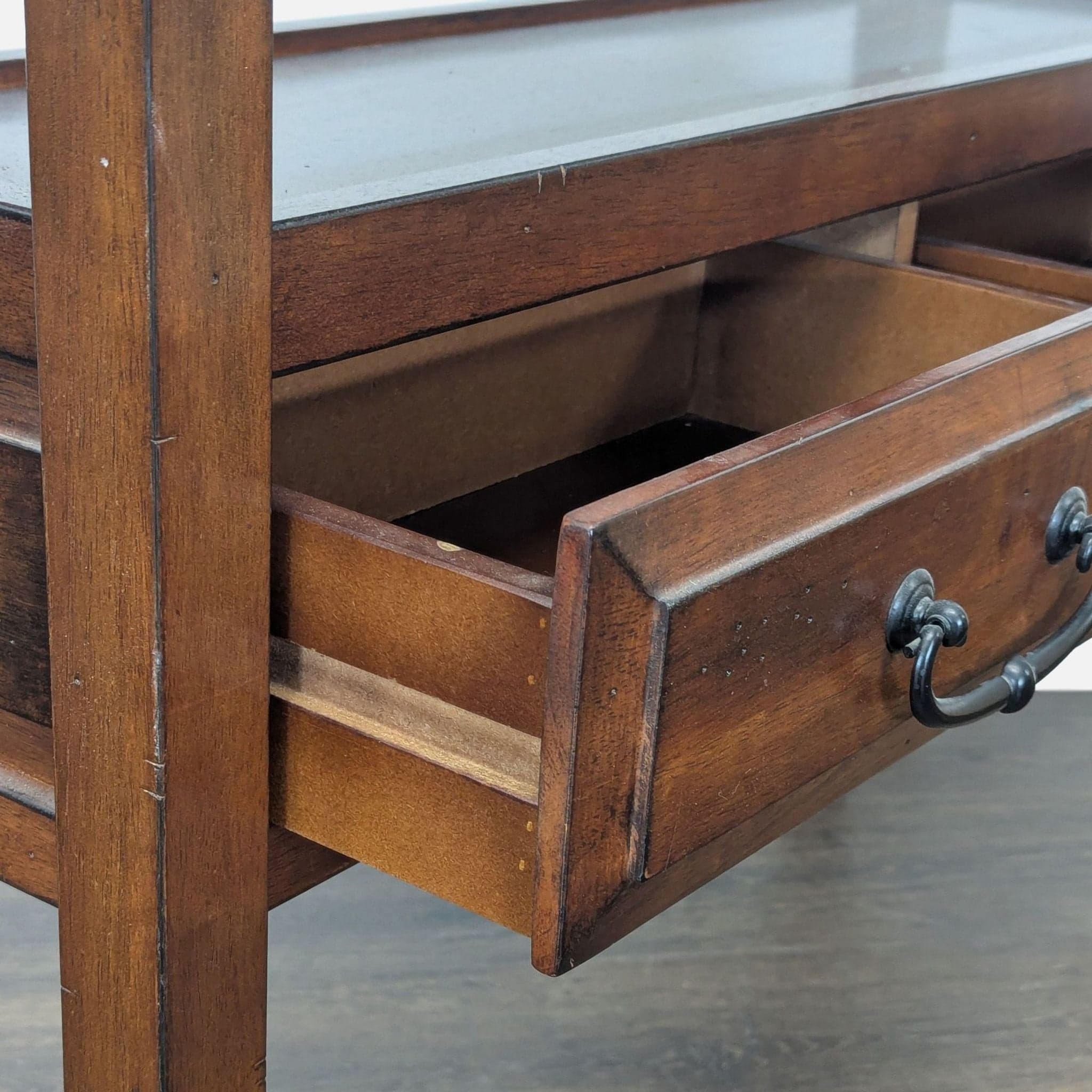 Pier 1 Imports Wooden Two Drawer Console Table with Open Shelf - Thumbnail 6