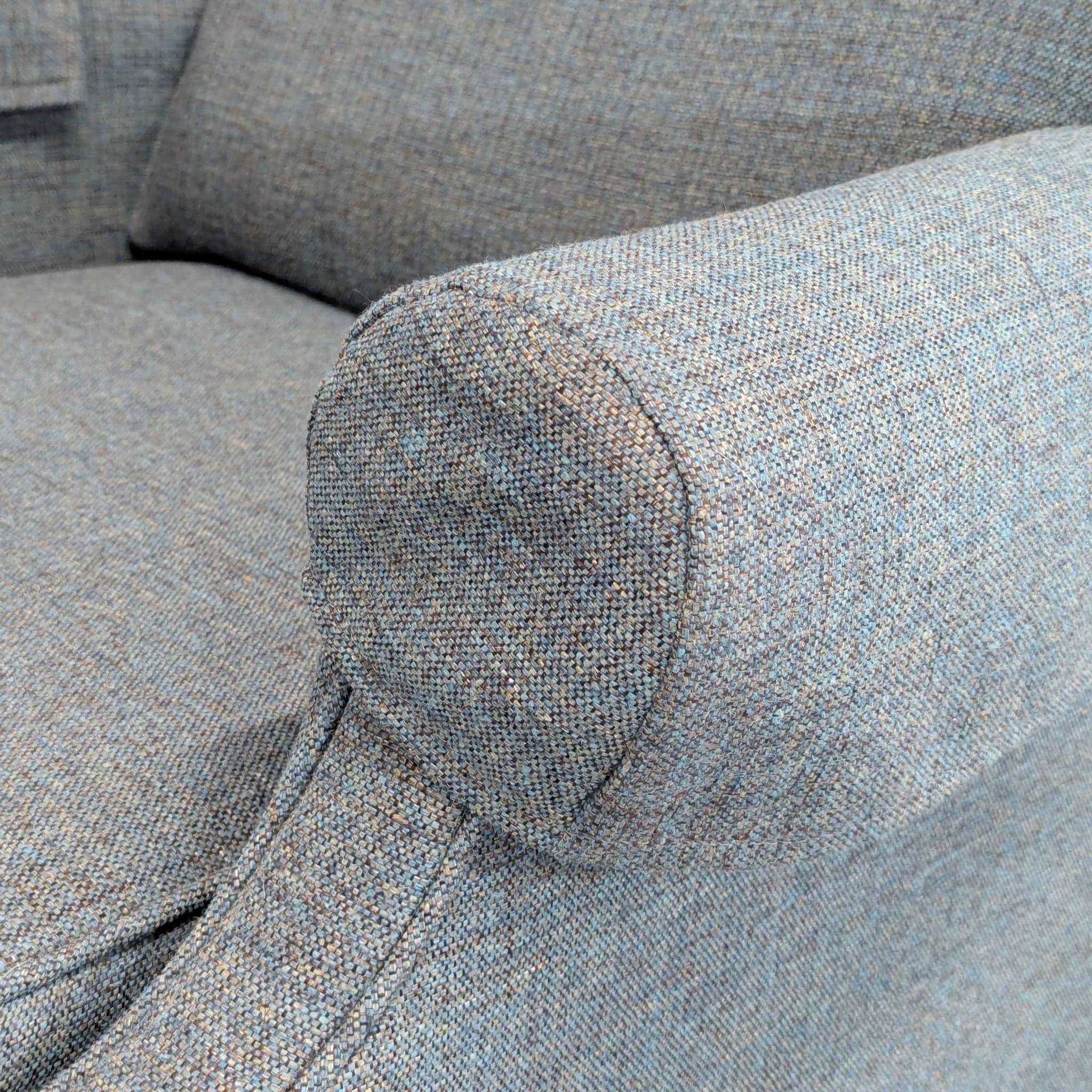 Vintage Comfortable Blue Recliner Lounge Chair with Wooden Legs - Thumbnail 7