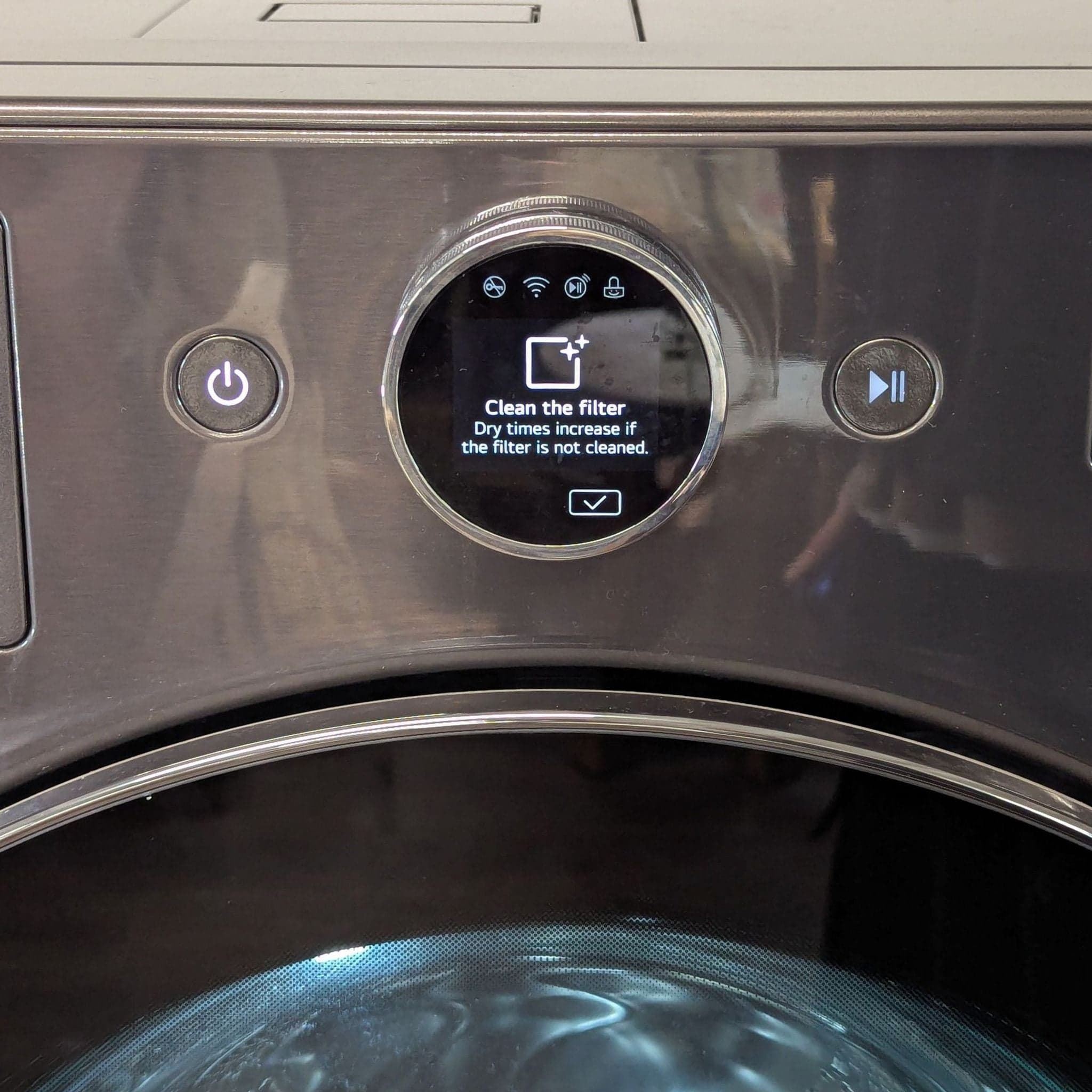 LG Front Load Washer/Dryer Combo with Pedestal - Black - Thumbnail 6