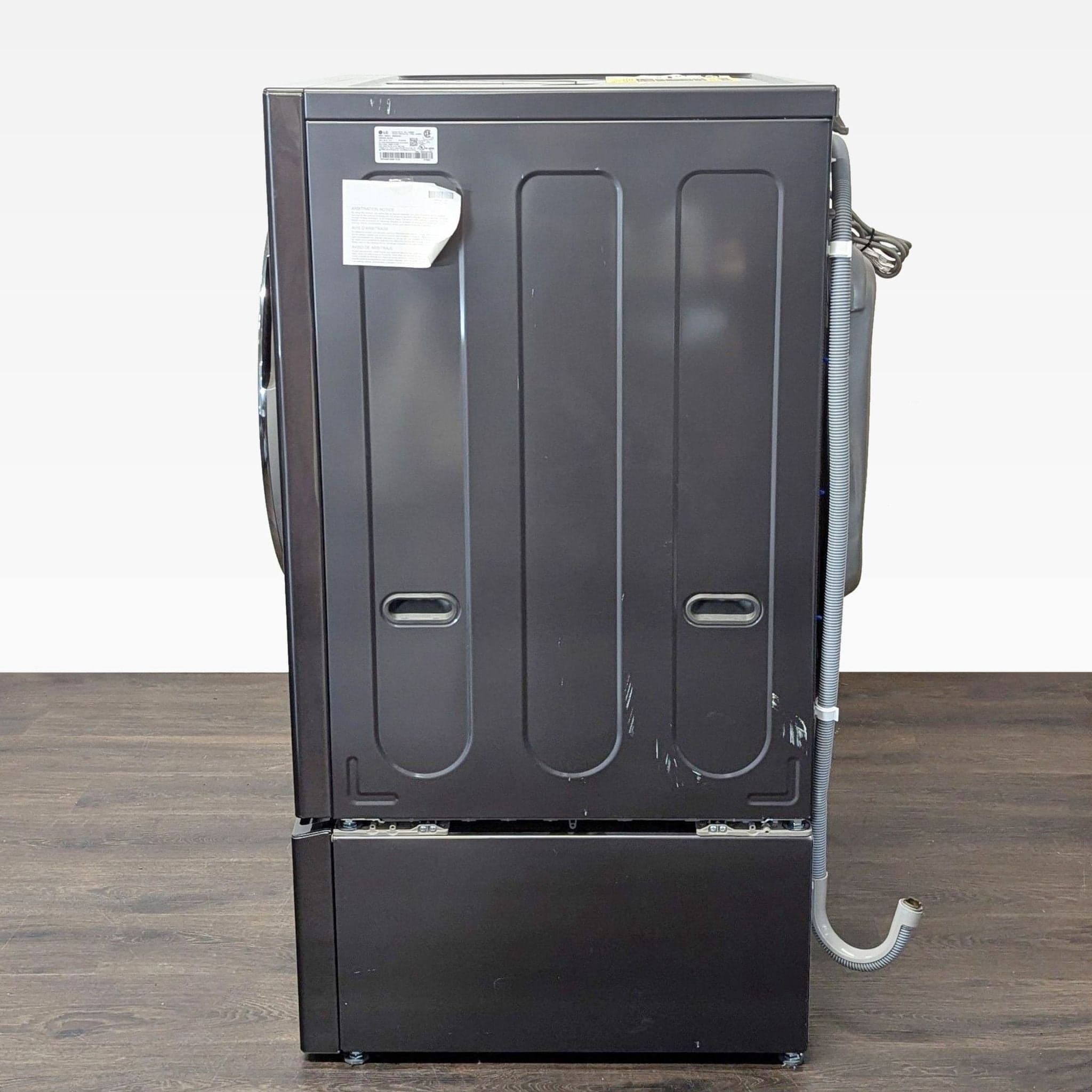 LG Front Load Washer/Dryer Combo with Pedestal - Black - Thumbnail 3