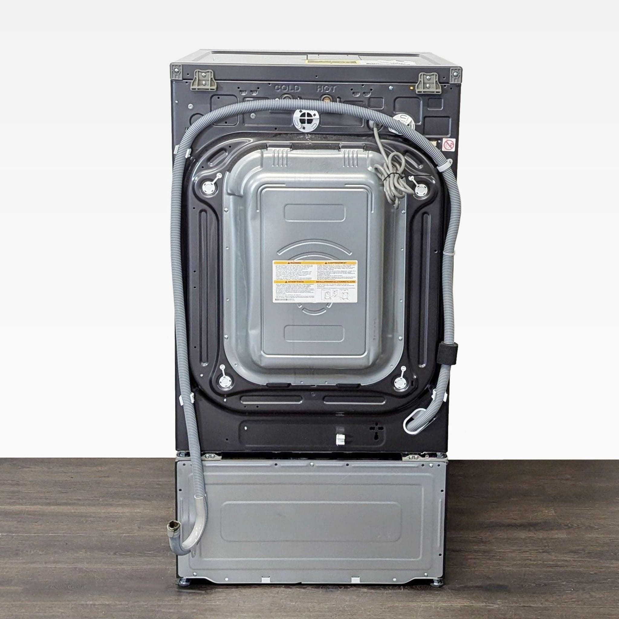 LG Front Load Washer/Dryer Combo with Pedestal - Black - Thumbnail 4