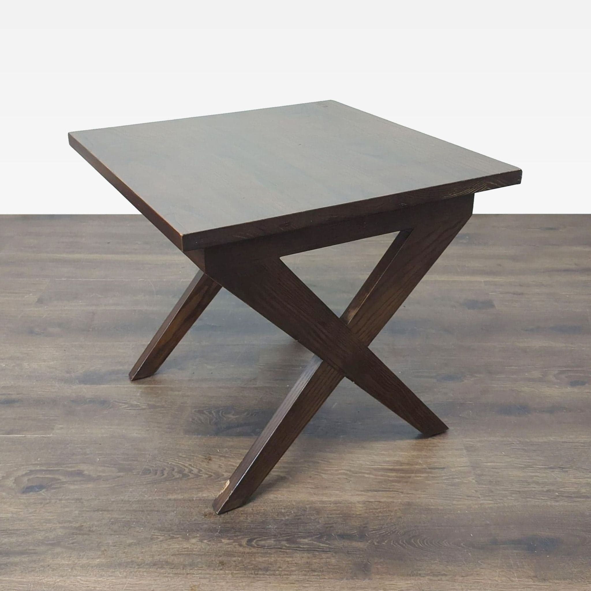 Wood X-Leg End Table - Image 1